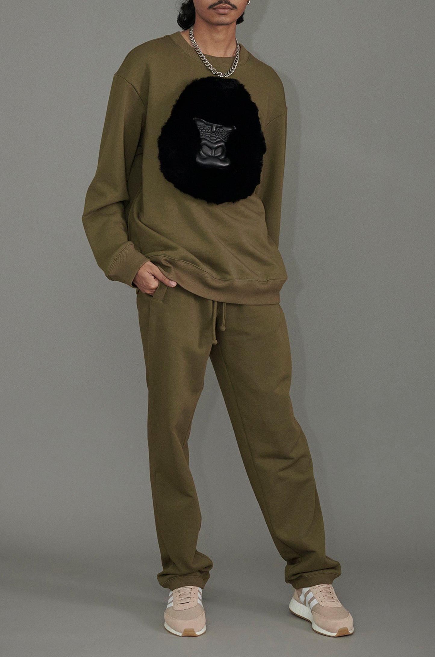 Huemn Classic Handmade Gorilla Sweatshirt (Olive)