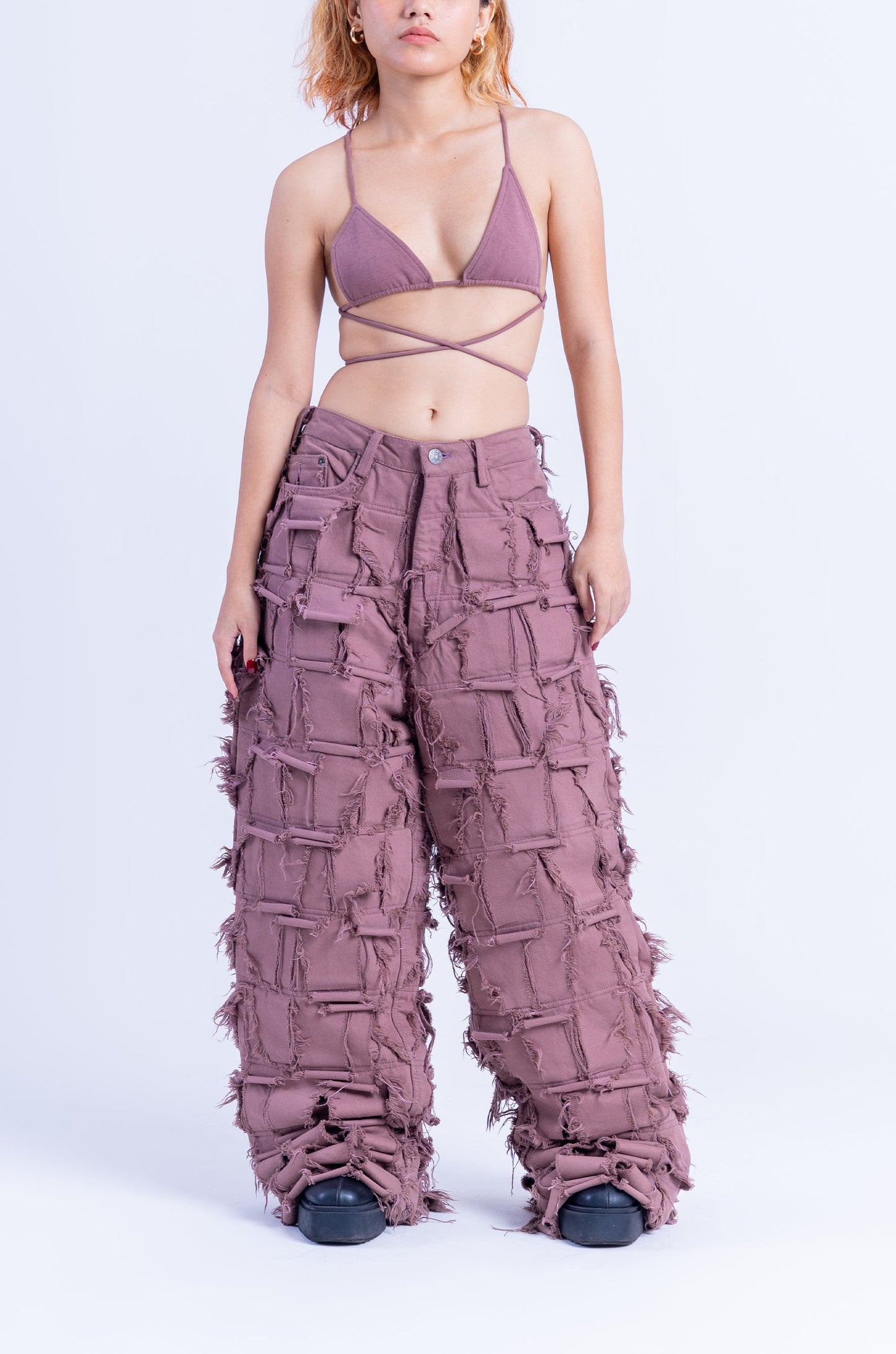 Asymmetric Bralette Top (Beige)