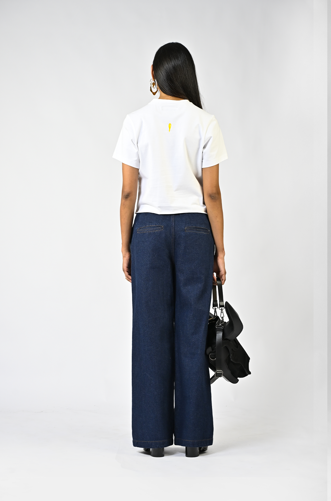 HUEMN Toothed cropped tee