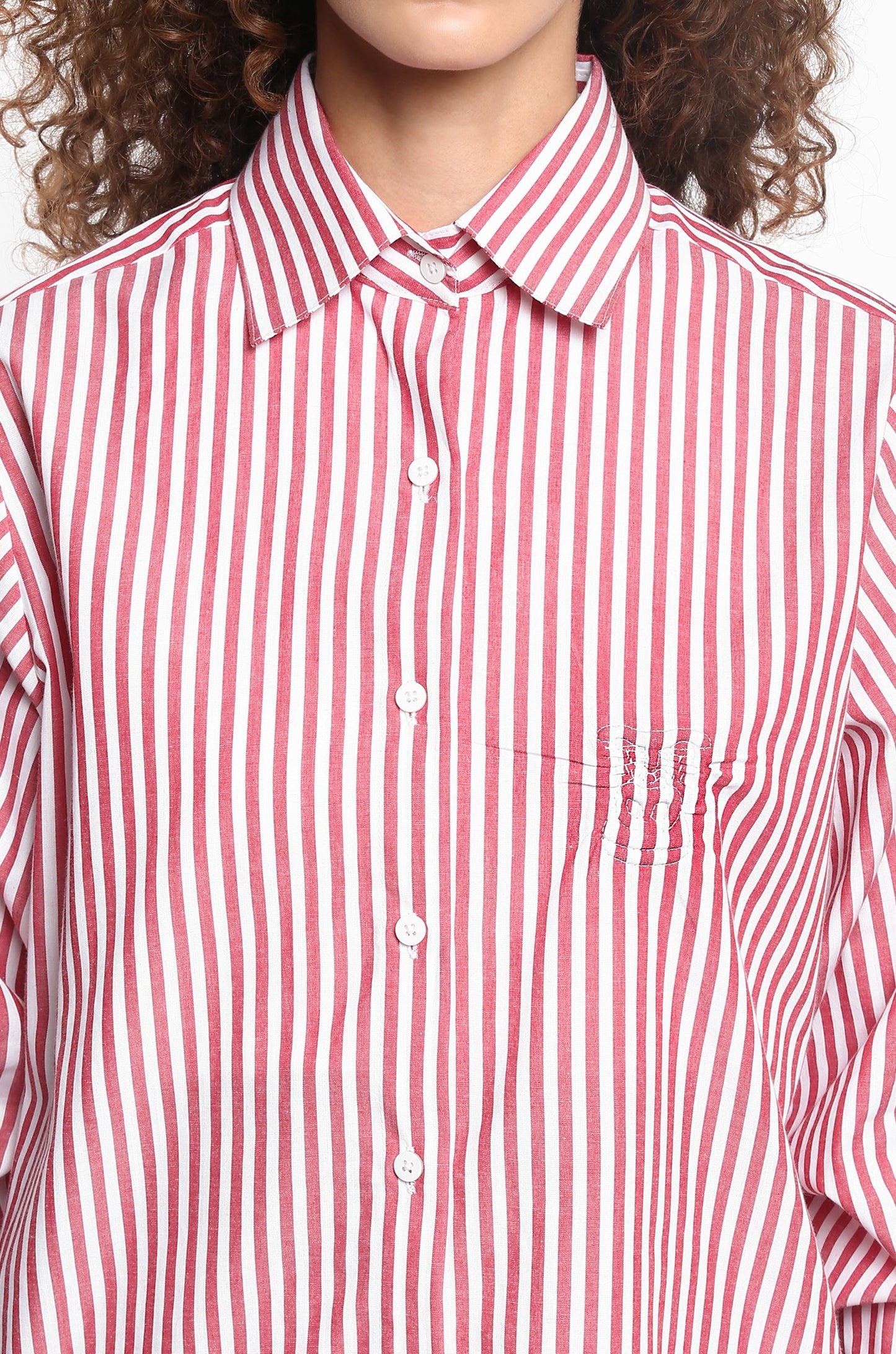 Huemn Gorilla Insignia Striped Shirt (Flamingo Pink)