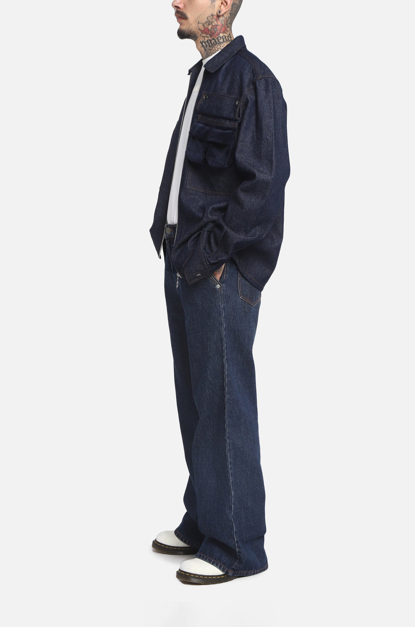 Pocket Detail Over-Shirt Jacket (Indigo)