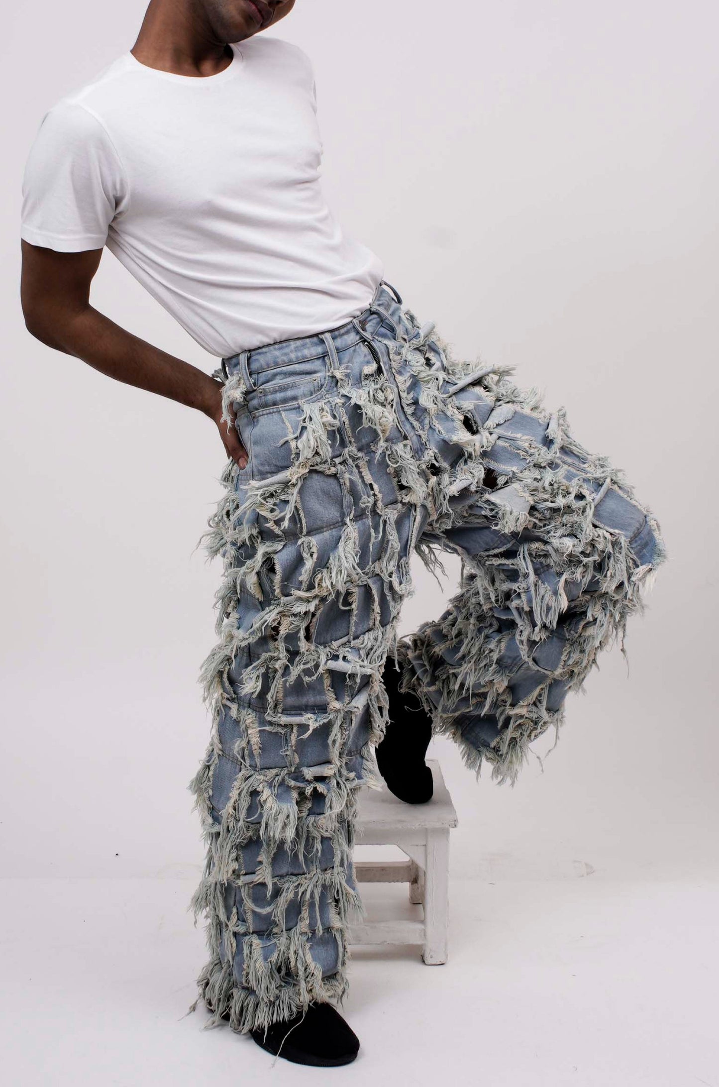 Handcrafted 1000 Panel Distressed Jeans