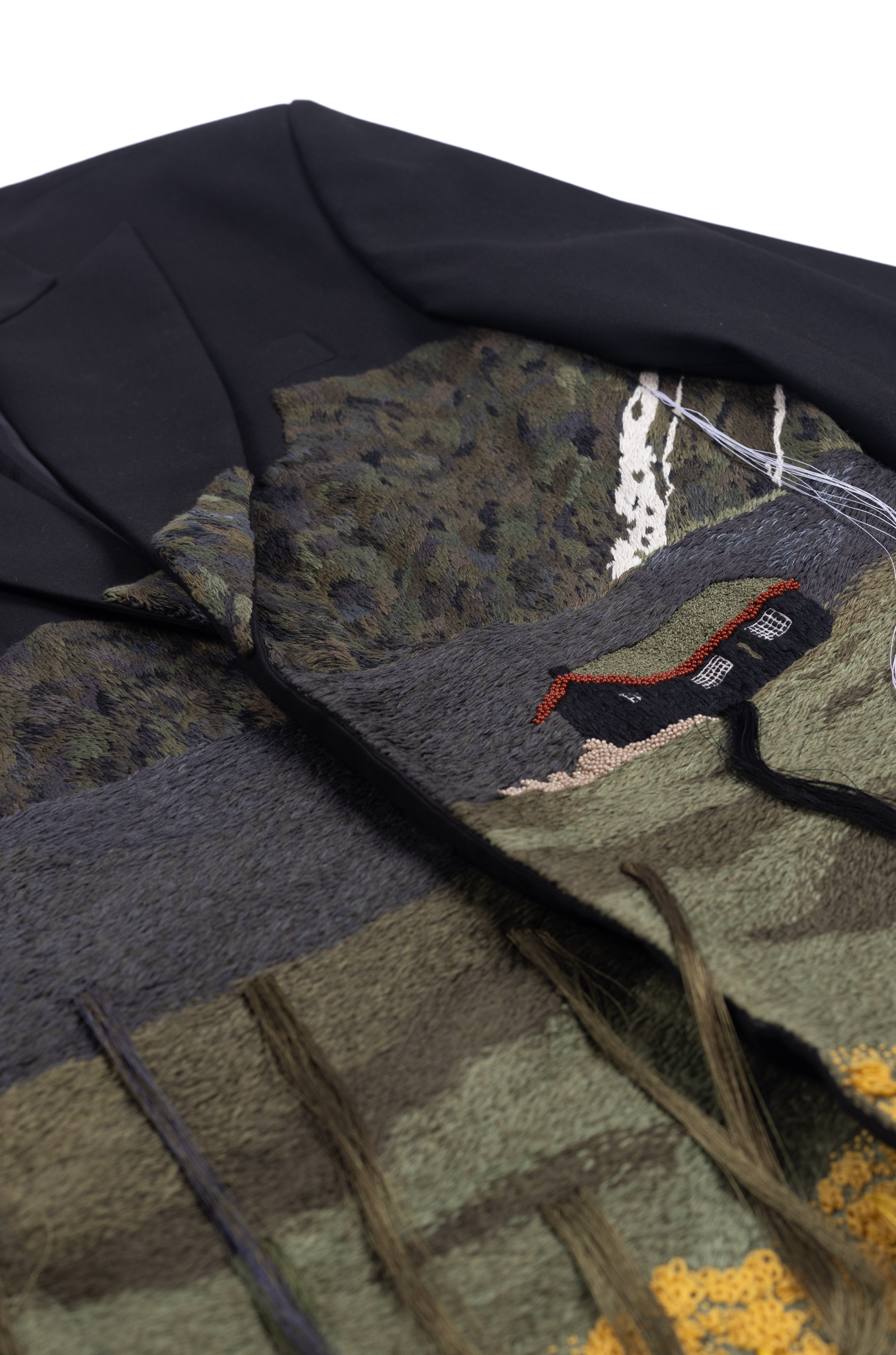 Oversized blazer with 'Scandinavian house' embroidery