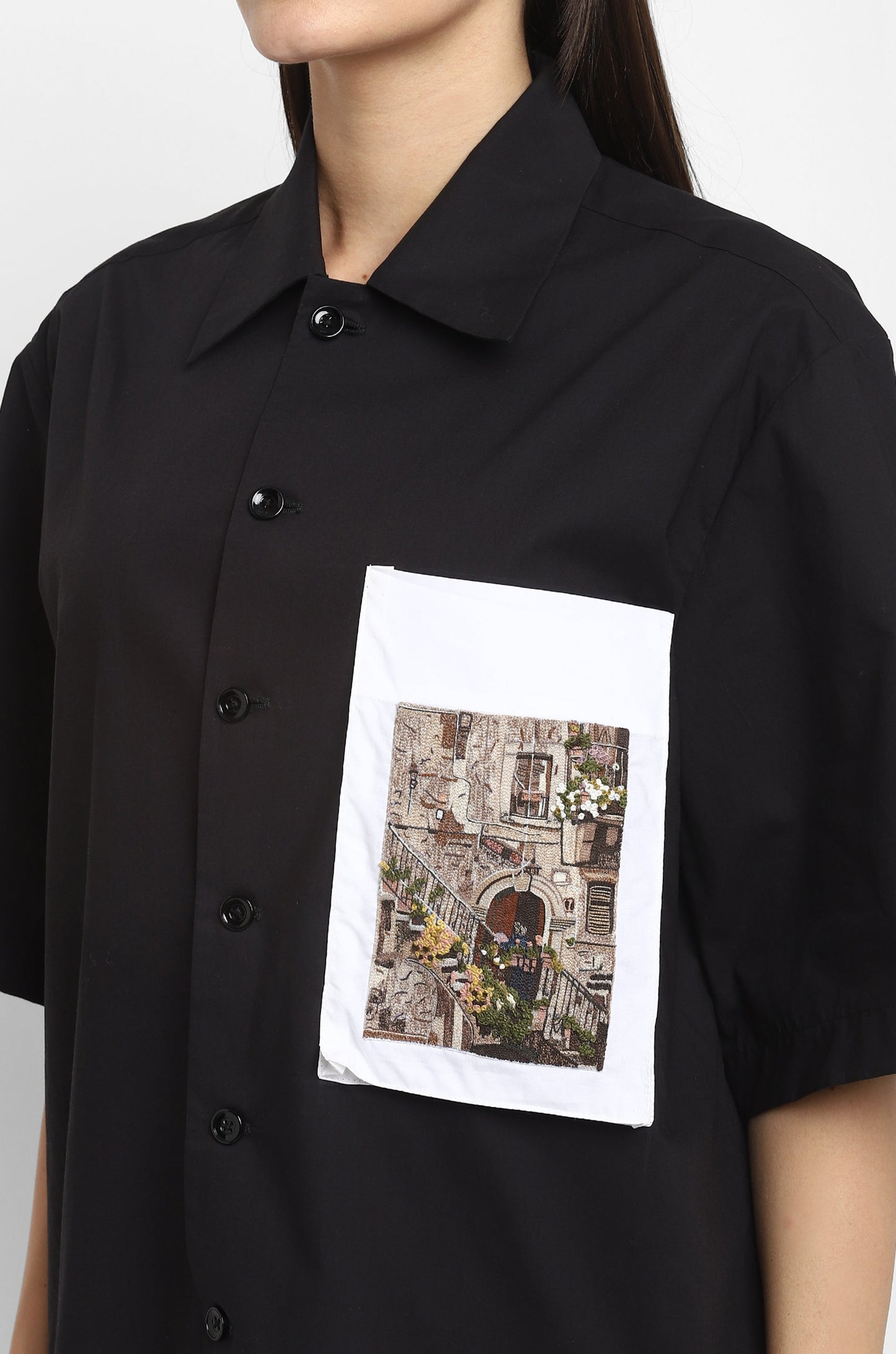 Handcrafted 'Yesteryear' Safari Shirt (Black)