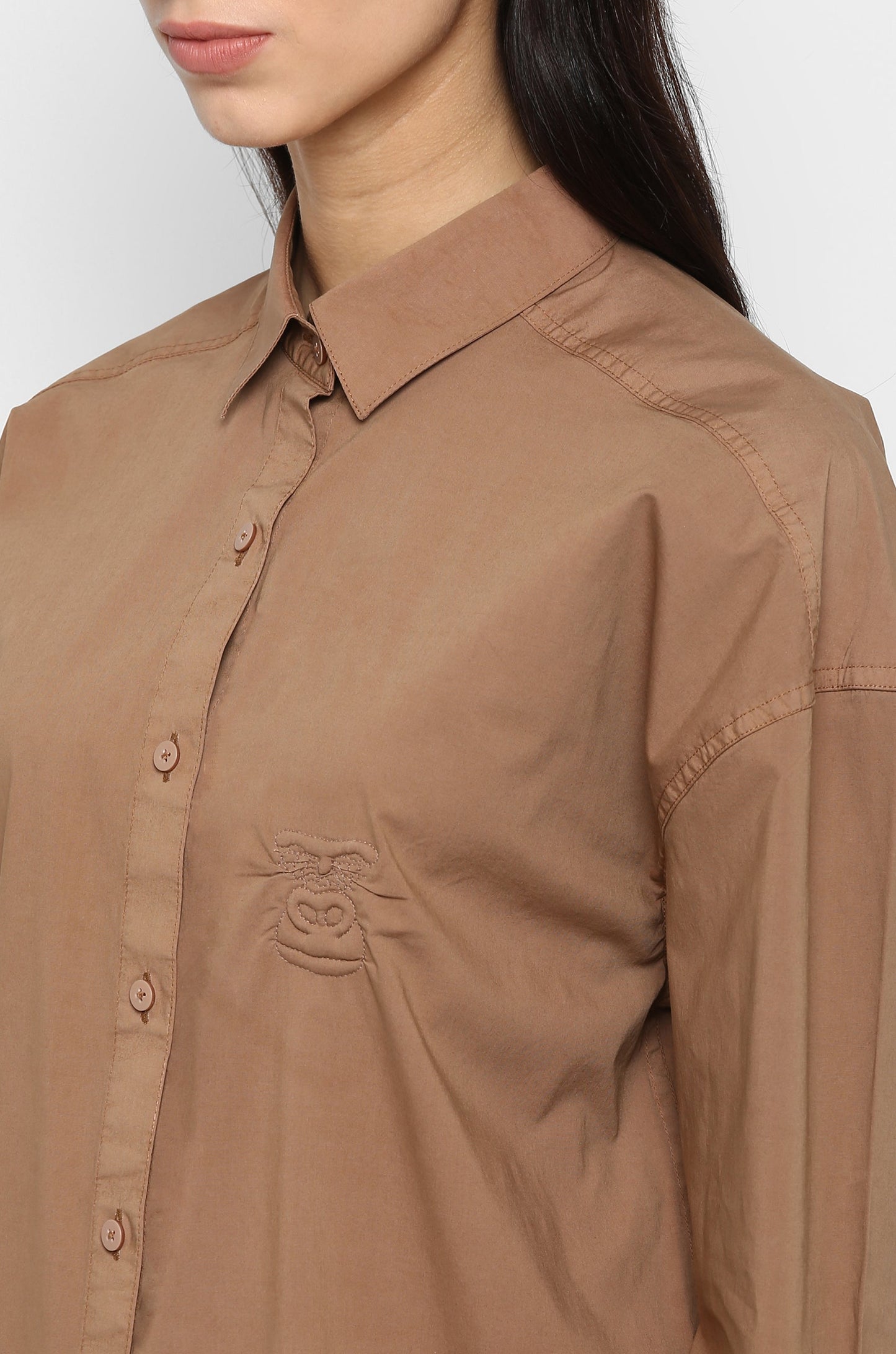 Huemn Gorilla Insignia Oversized Shirt (Coffee)