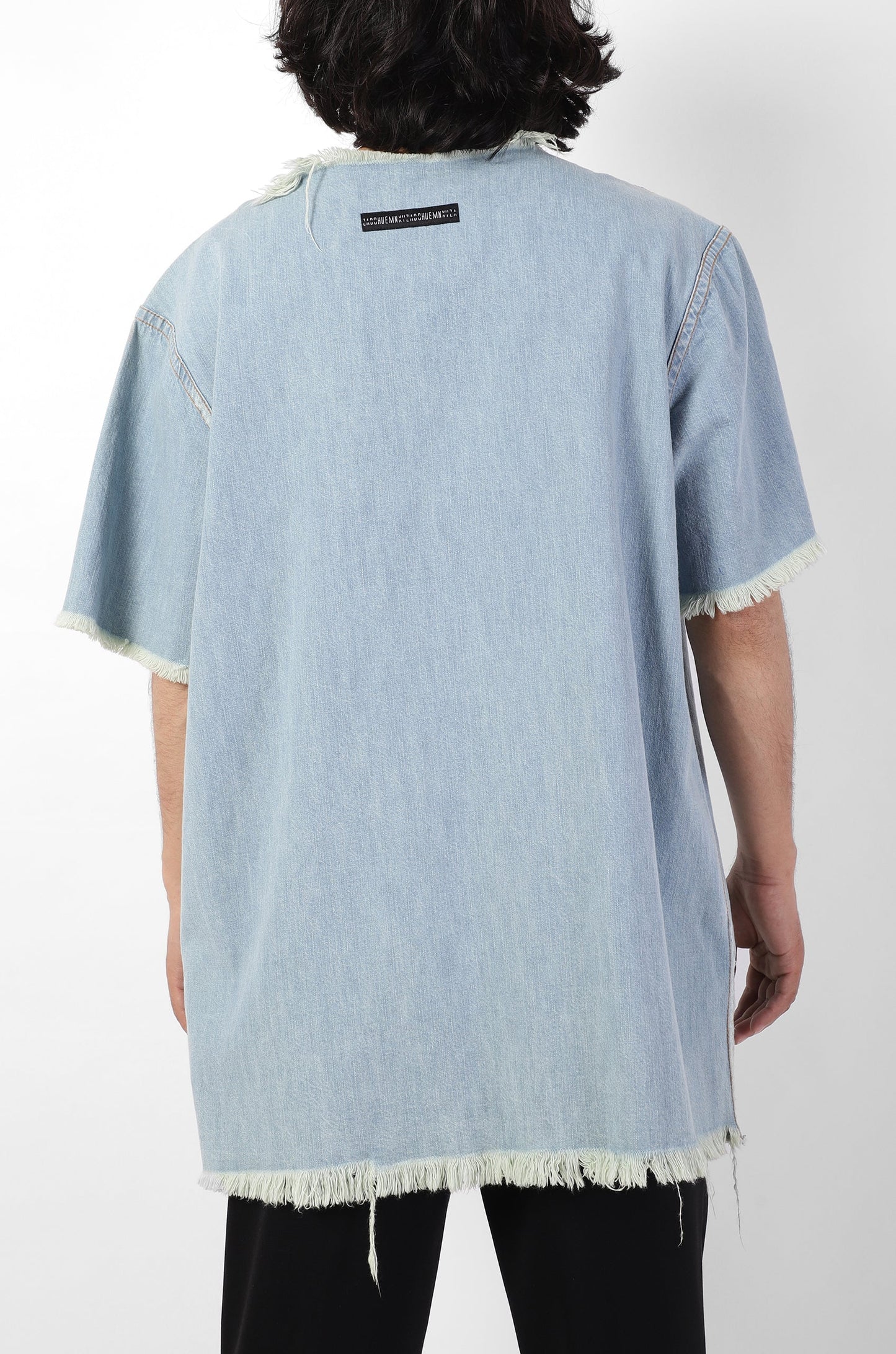 Huemn Gorilla Insignia Denim Longline T-Shirt