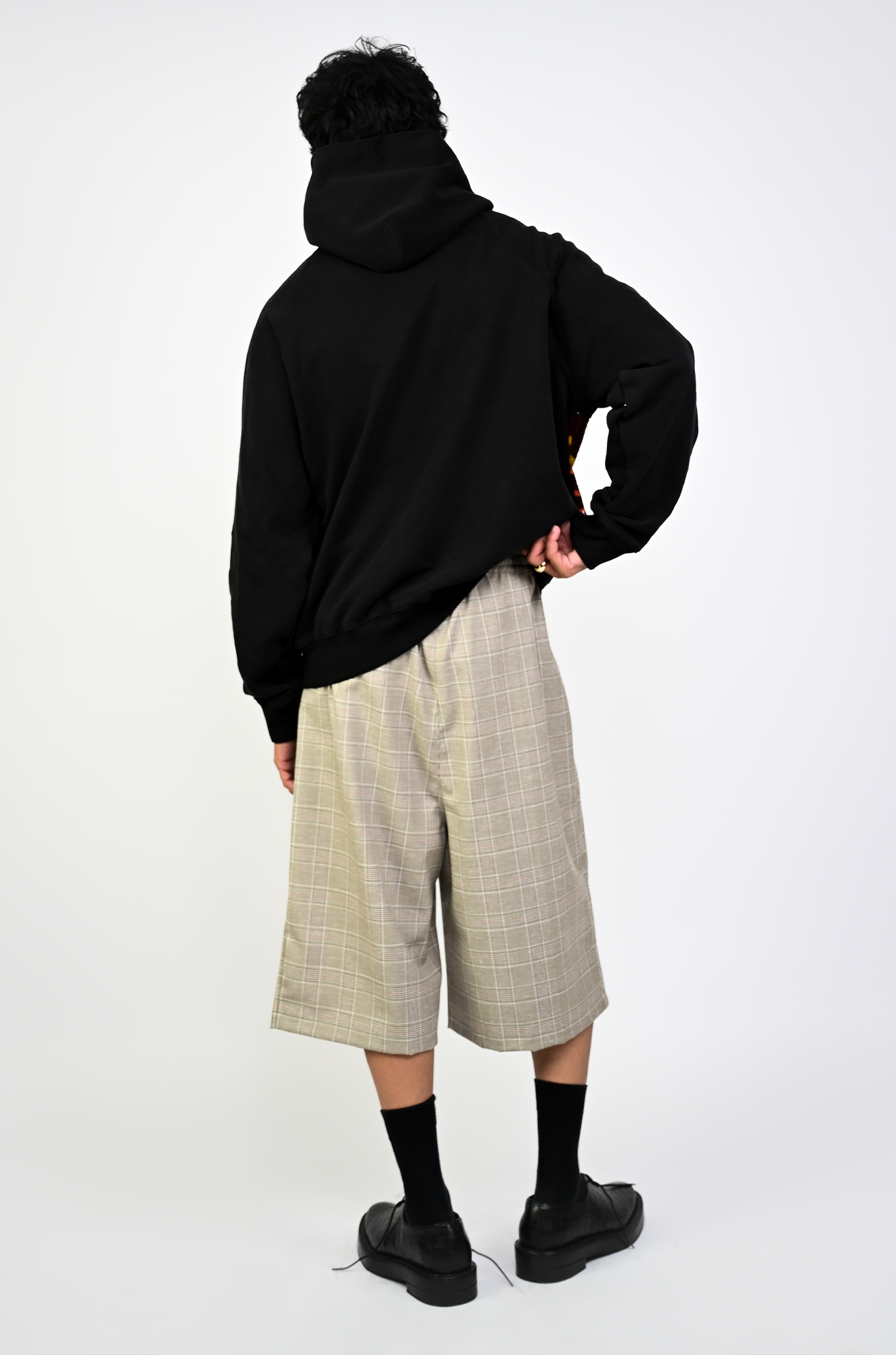 Hand embroidered sequined 'Visions' hoodie (Black)