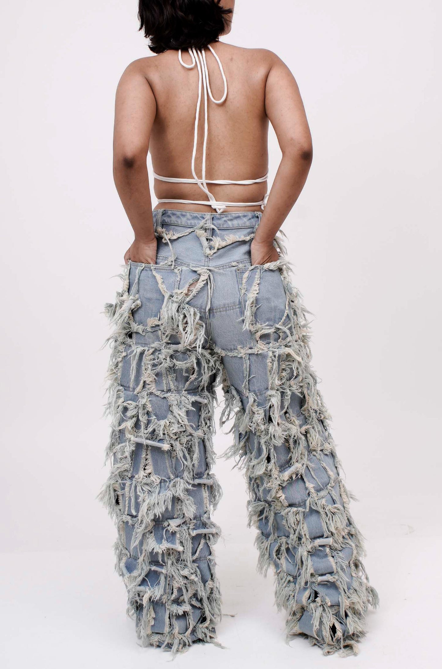 Handcrafted 1000 Panel Distressed Jeans