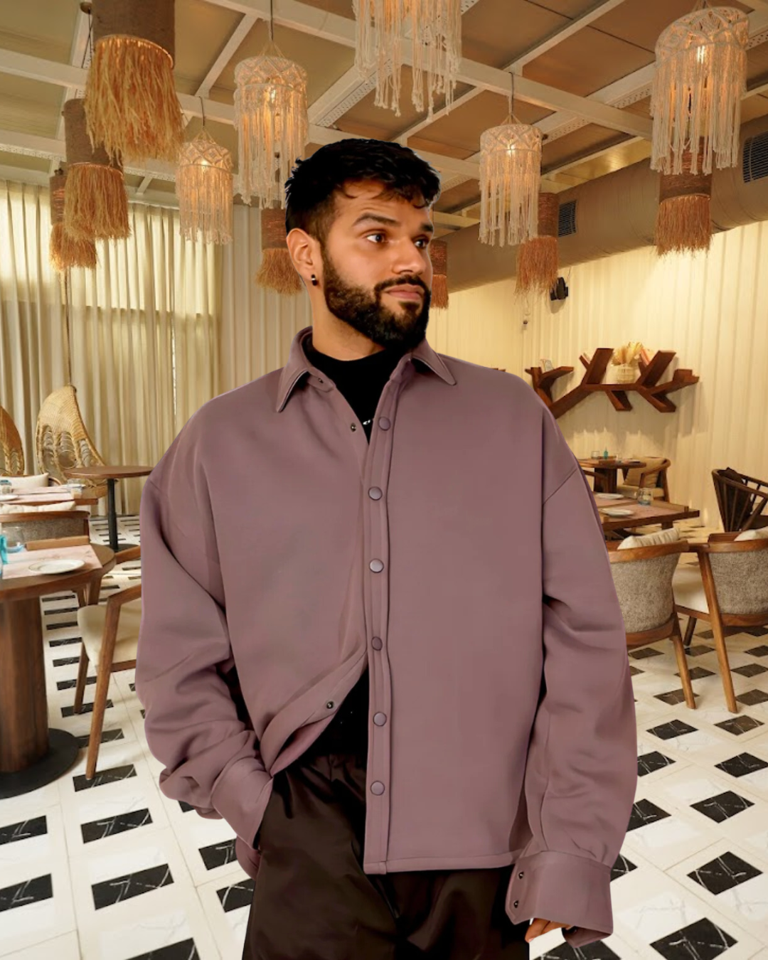 Spring Shacket - Plum