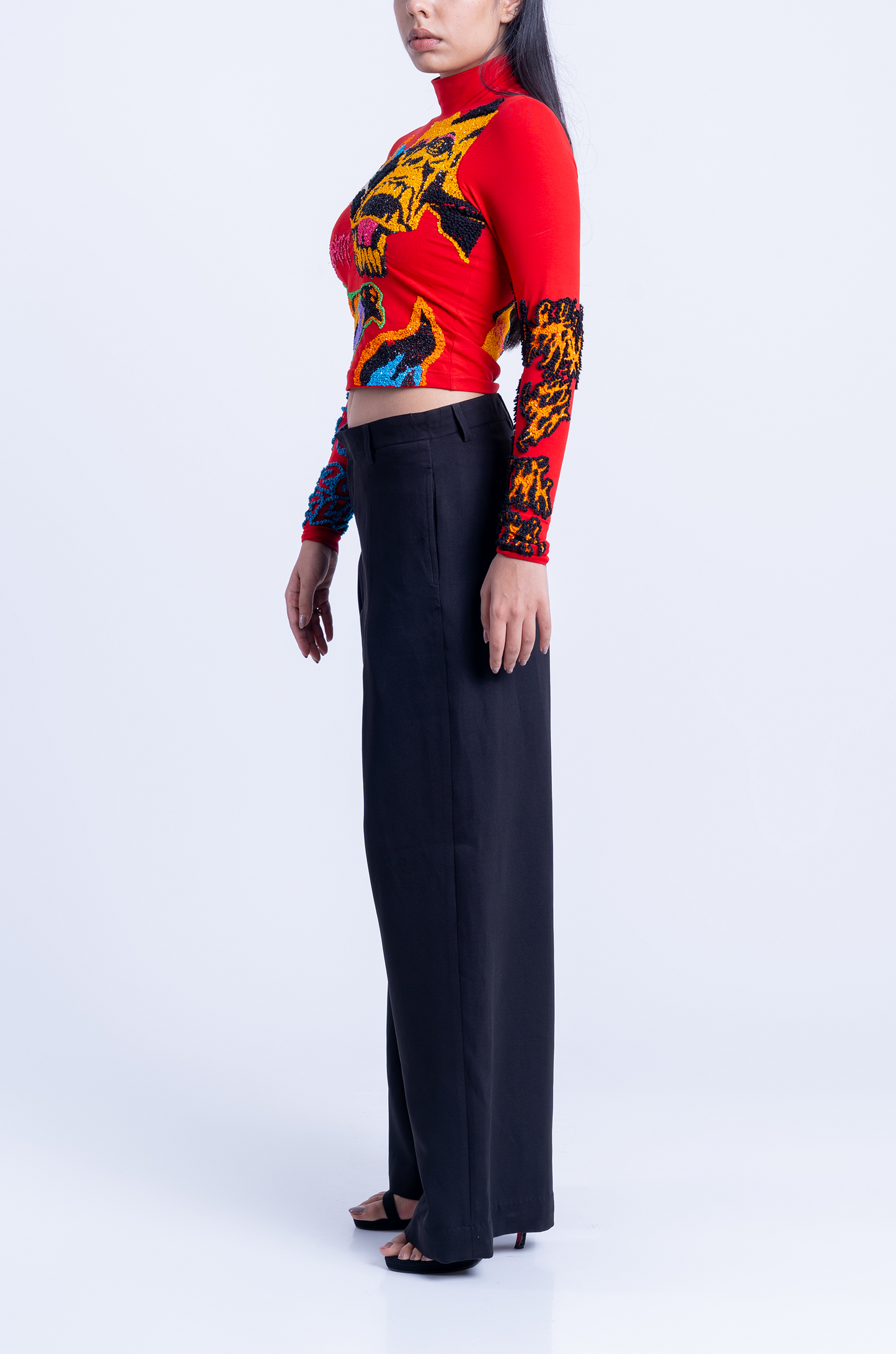 Handcrafted 'Return Of The Gorilla' Crop Top (Red)