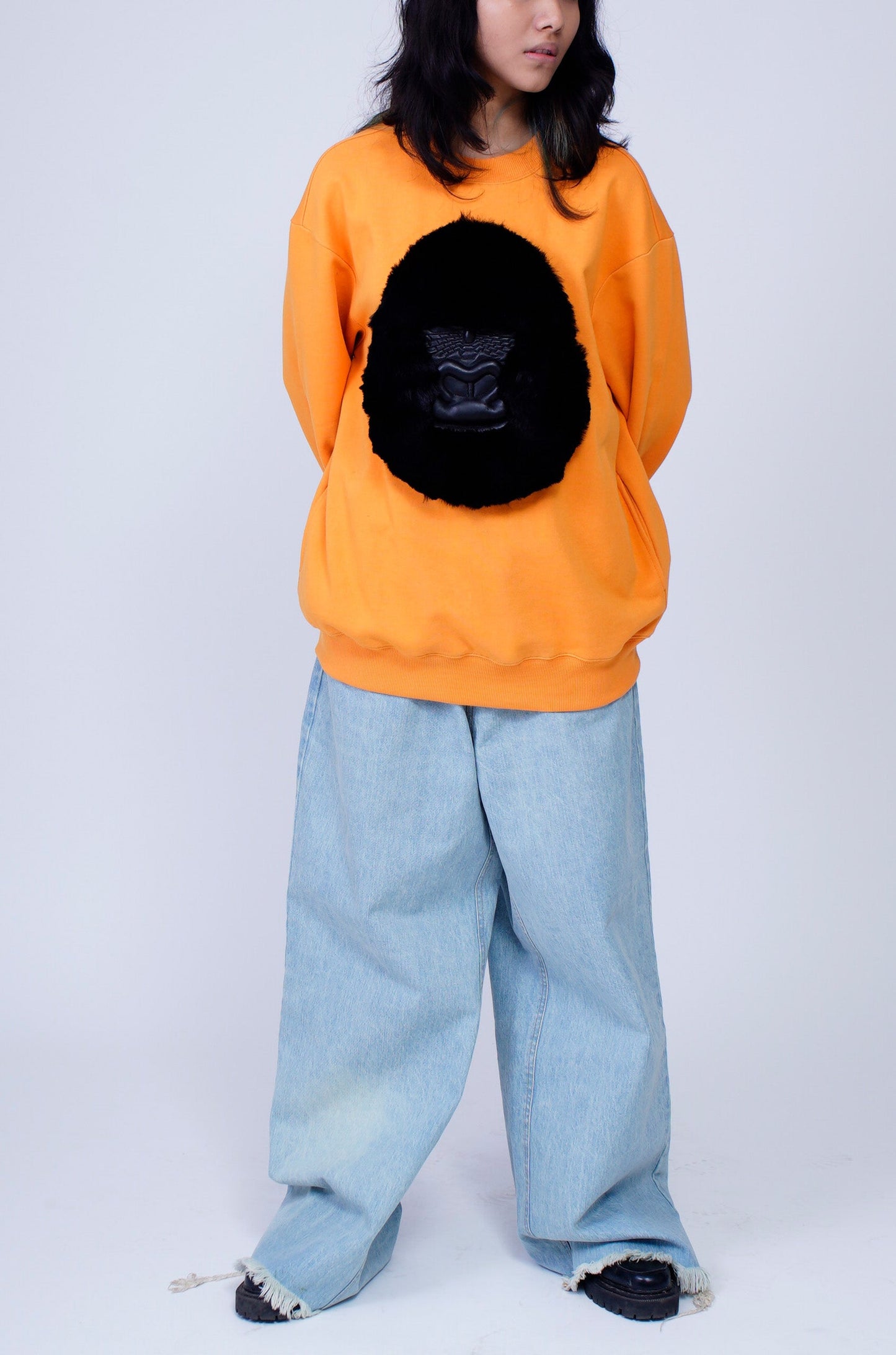 Huemn Classic Handmade Gorilla Sweatshirt (Tangerine)