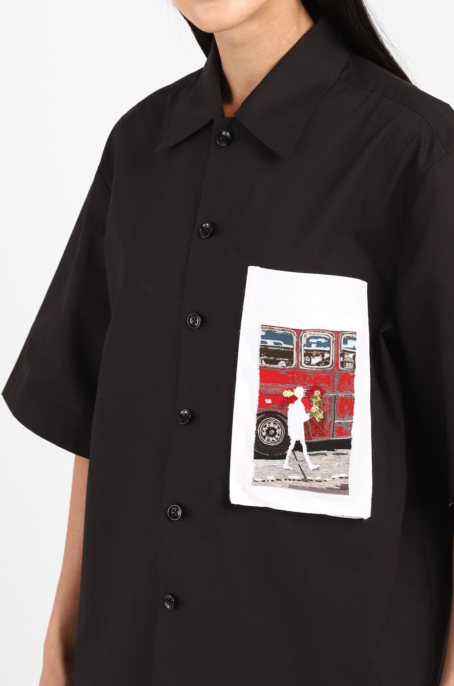 Handcrafted 'Missing Person' Safari Shirt (Black)