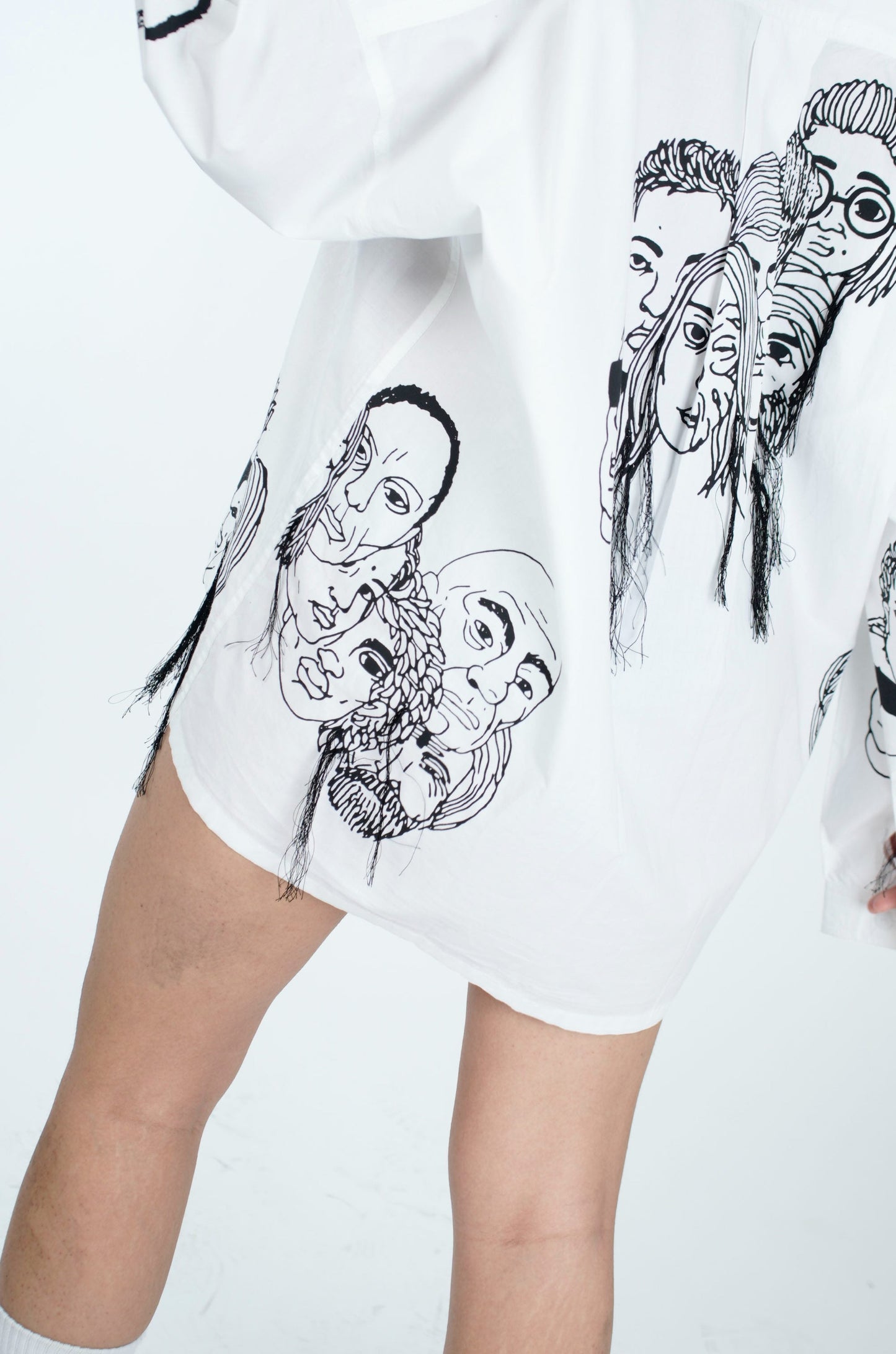 Handcrafted Diversity Stream Shirt(White)