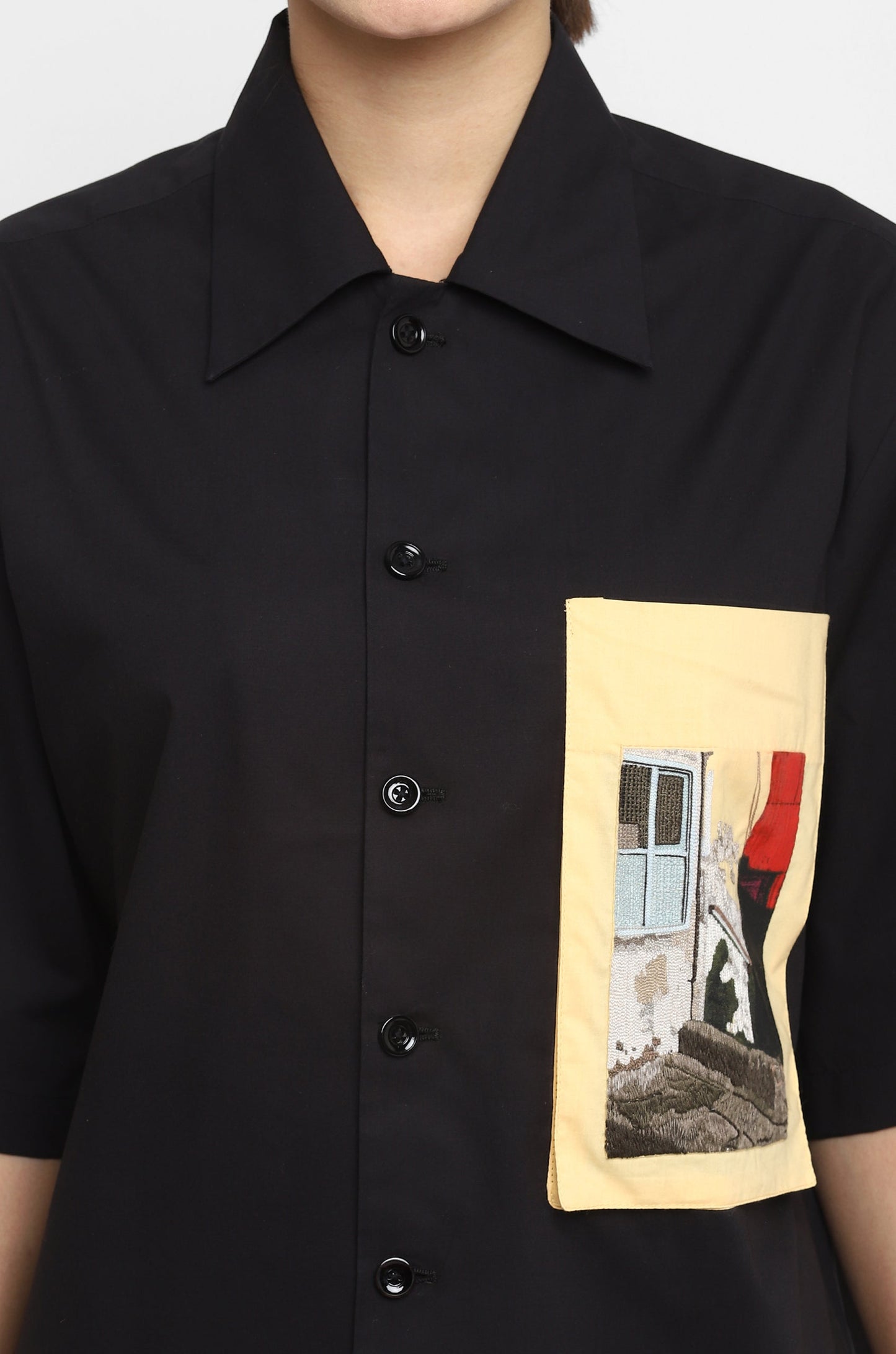 Handcrafted 'Shadow' Safari Shirt (Black)