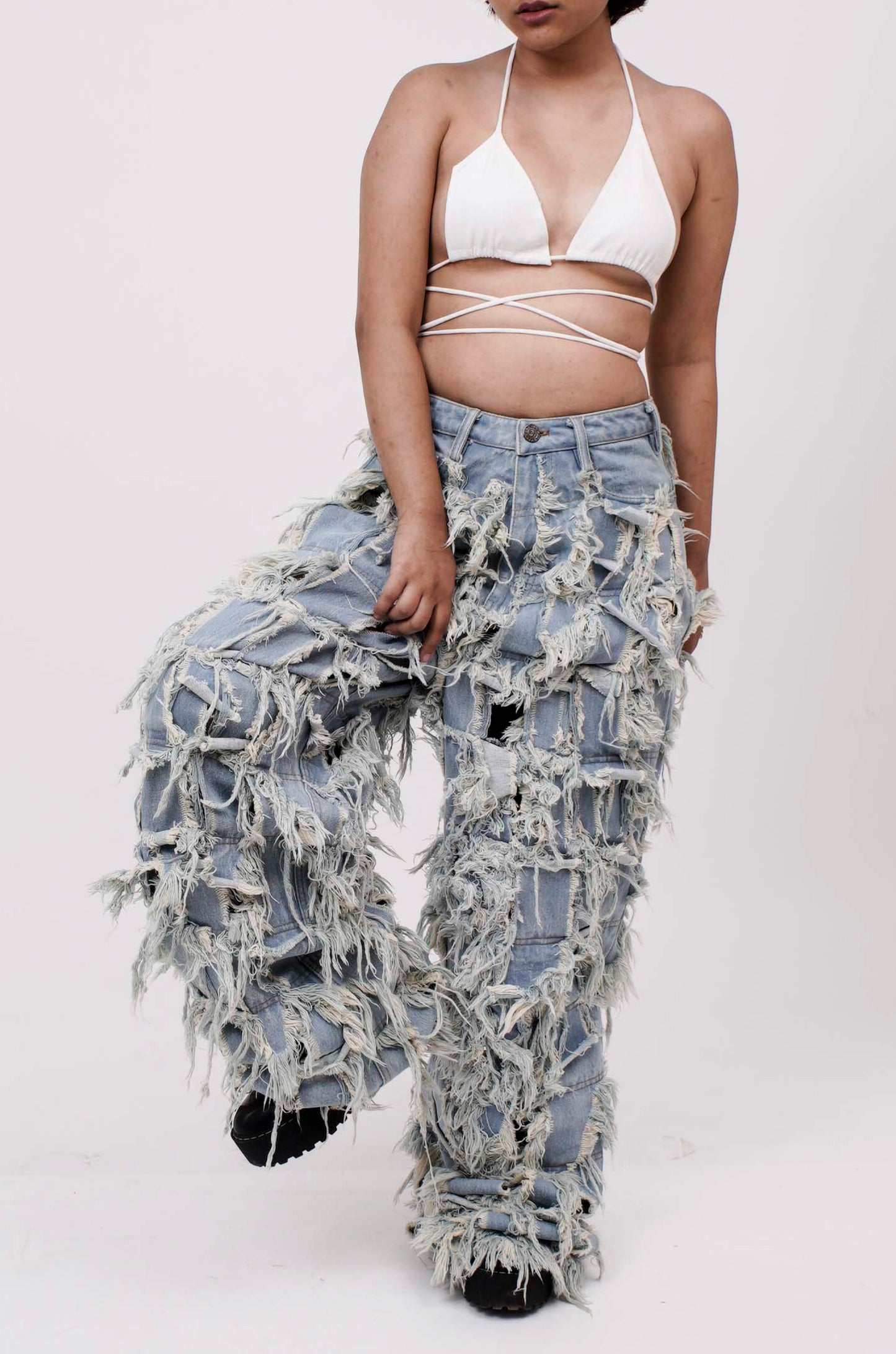 Handcrafted 1000 Panel Distressed Jeans