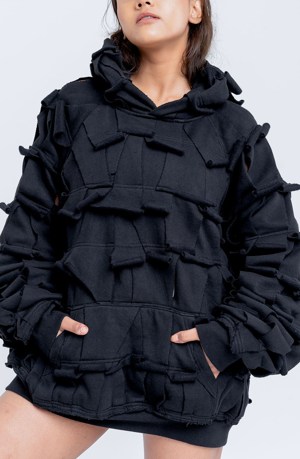 Handcrafted 1000 Panel Hoodie (Black)