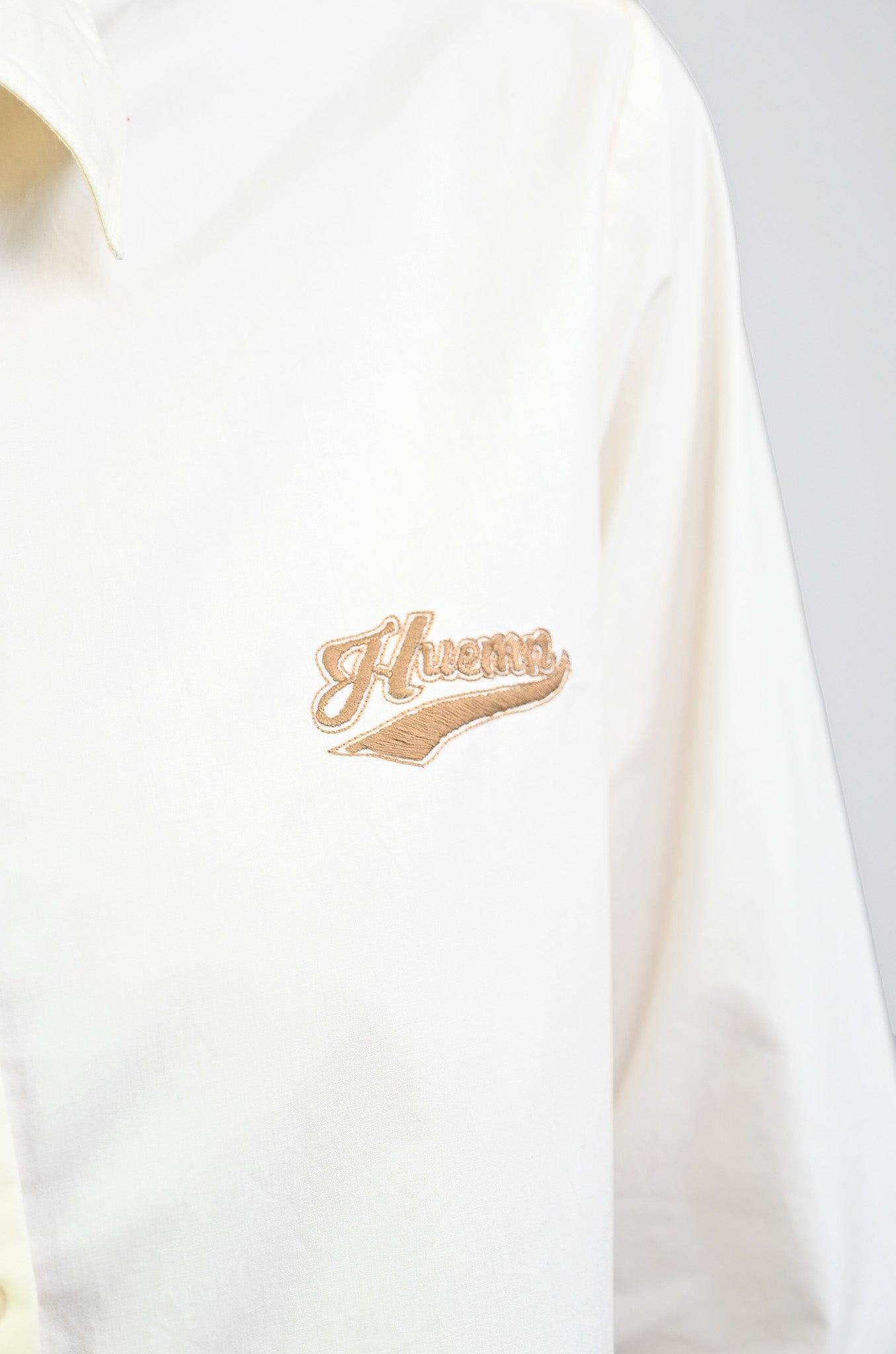 Embroidered logo cotton shirt (Butter Yellow)