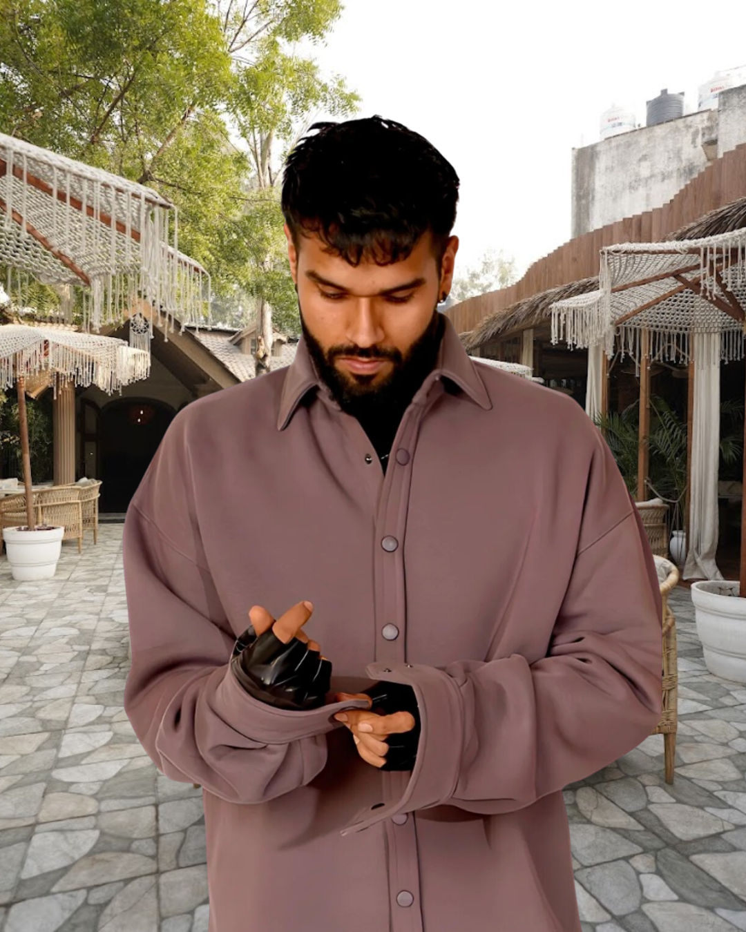 Spring Shacket - Plum