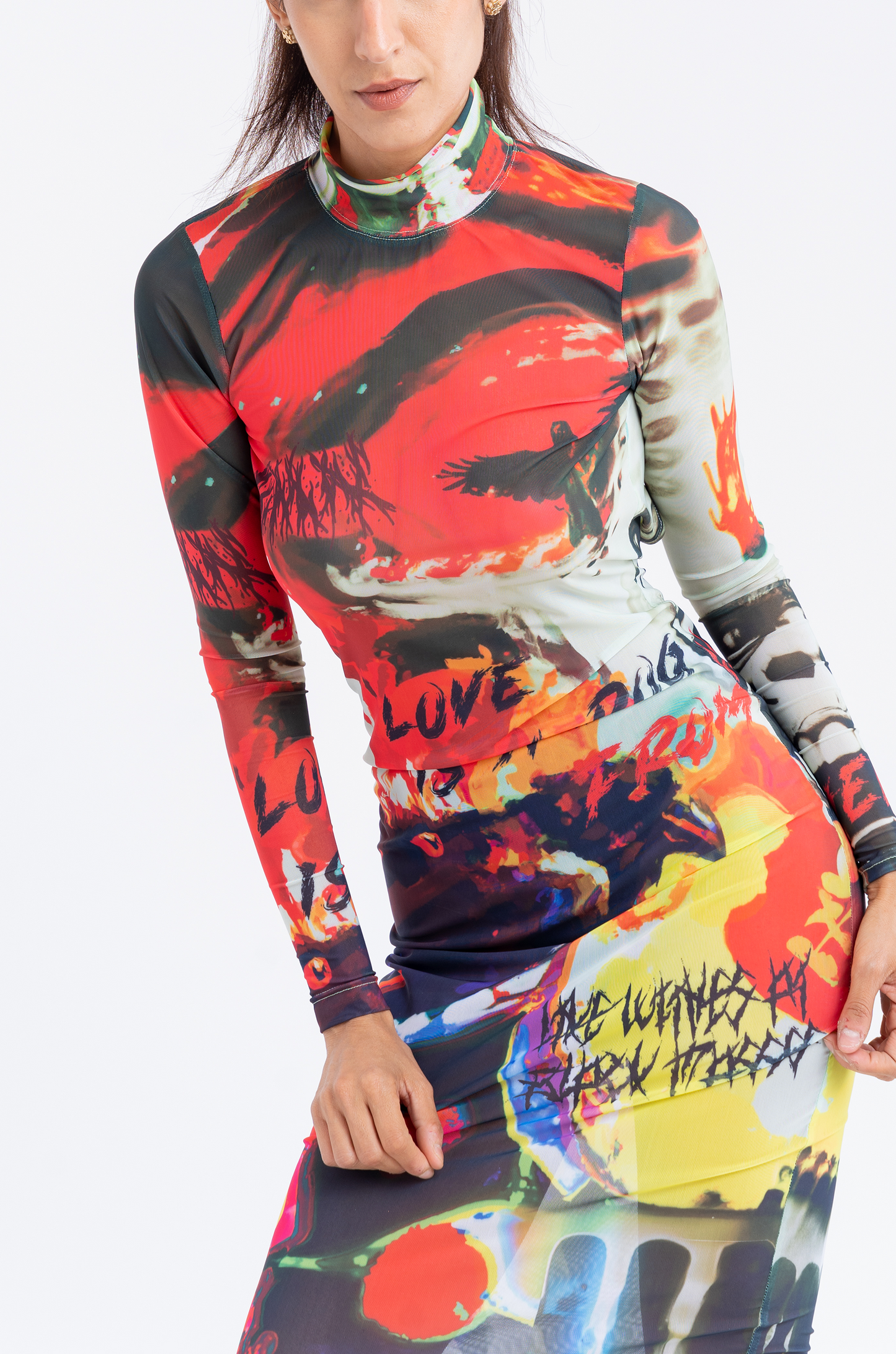 'Return Of The Gorilla' Semi-Sheer Midi Dress