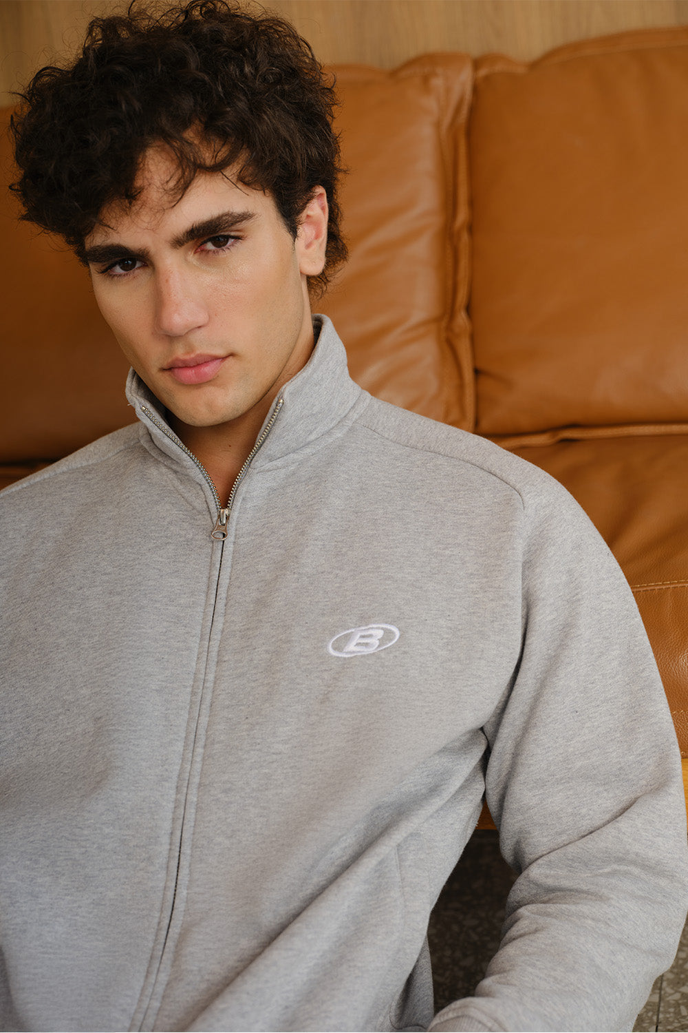 Ash Drift High Neck Zipper Jacket