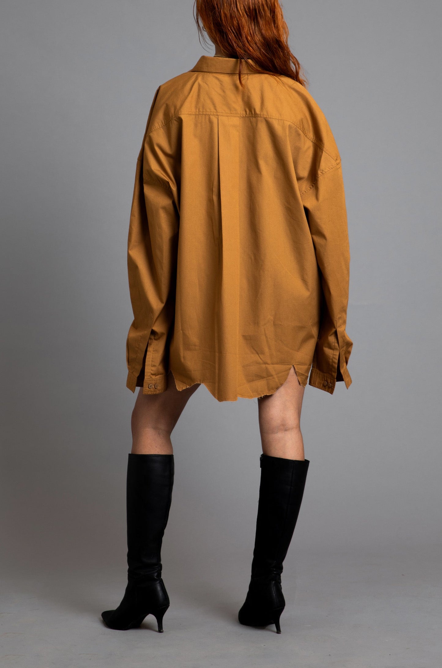 SuperHUEMN 'Sand' Handcrafted 'Burning Man' Darwyn Shirt (Cinnamon Brown)