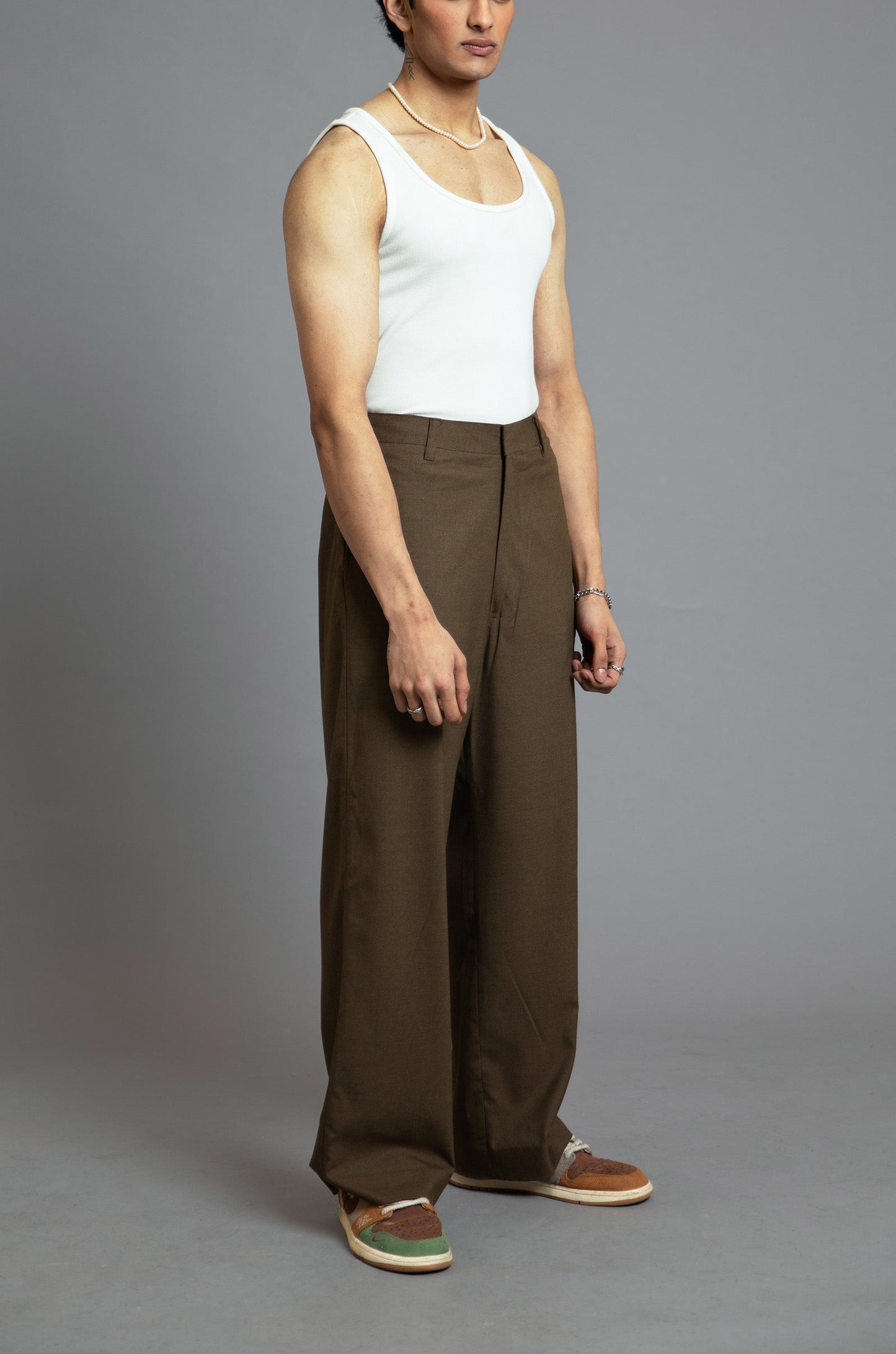 SuperHUEMN 'Sand' high waist pants (Brown)
