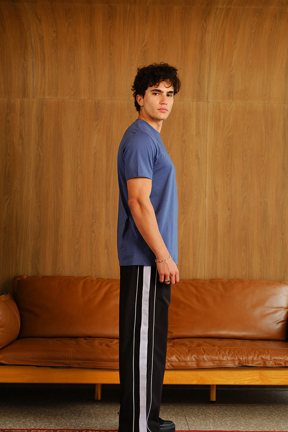 Black Tape Wide Leg Joggers