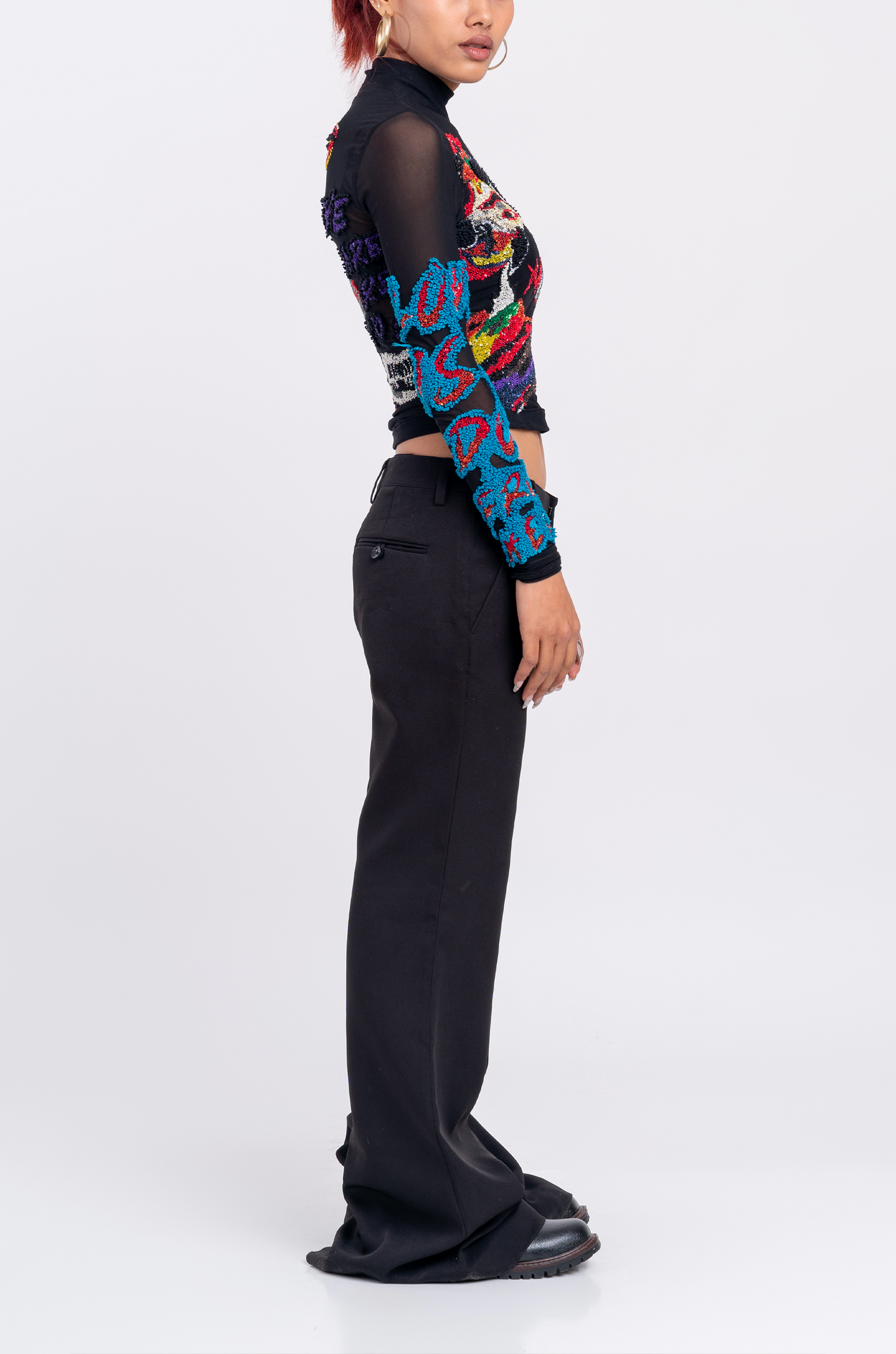 Handcrafted 'Return Of The Gorilla' Crop Top (Black)