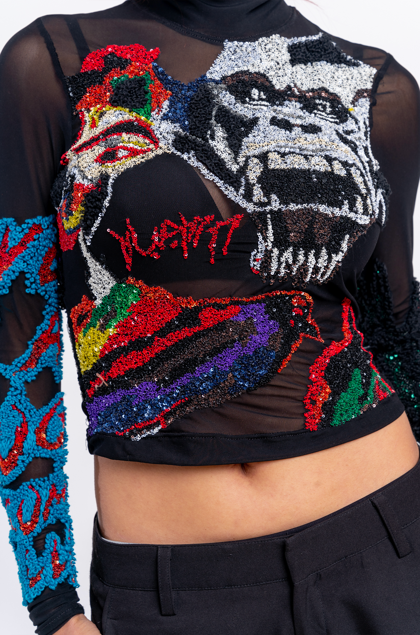 Handcrafted 'Return Of The Gorilla' Crop Top (Black)