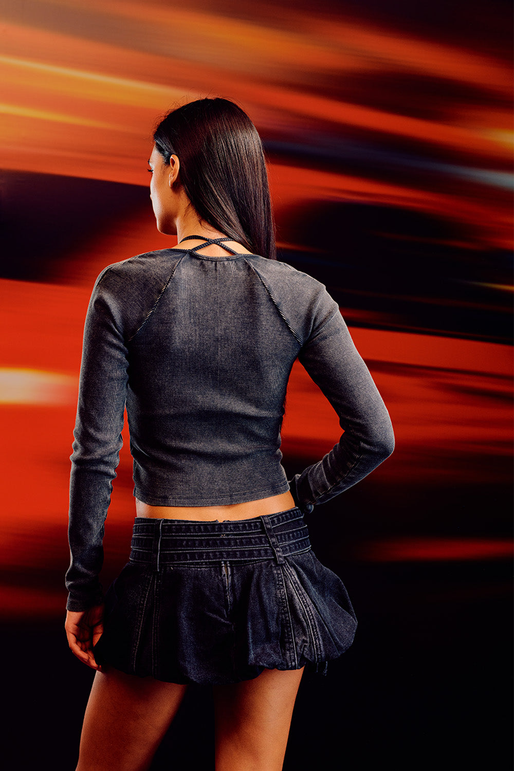 Blitz Halter Neck Long Sleeve Top