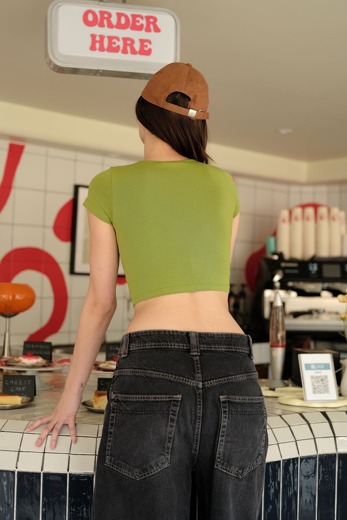 Macaw Green Jersey Crop Top