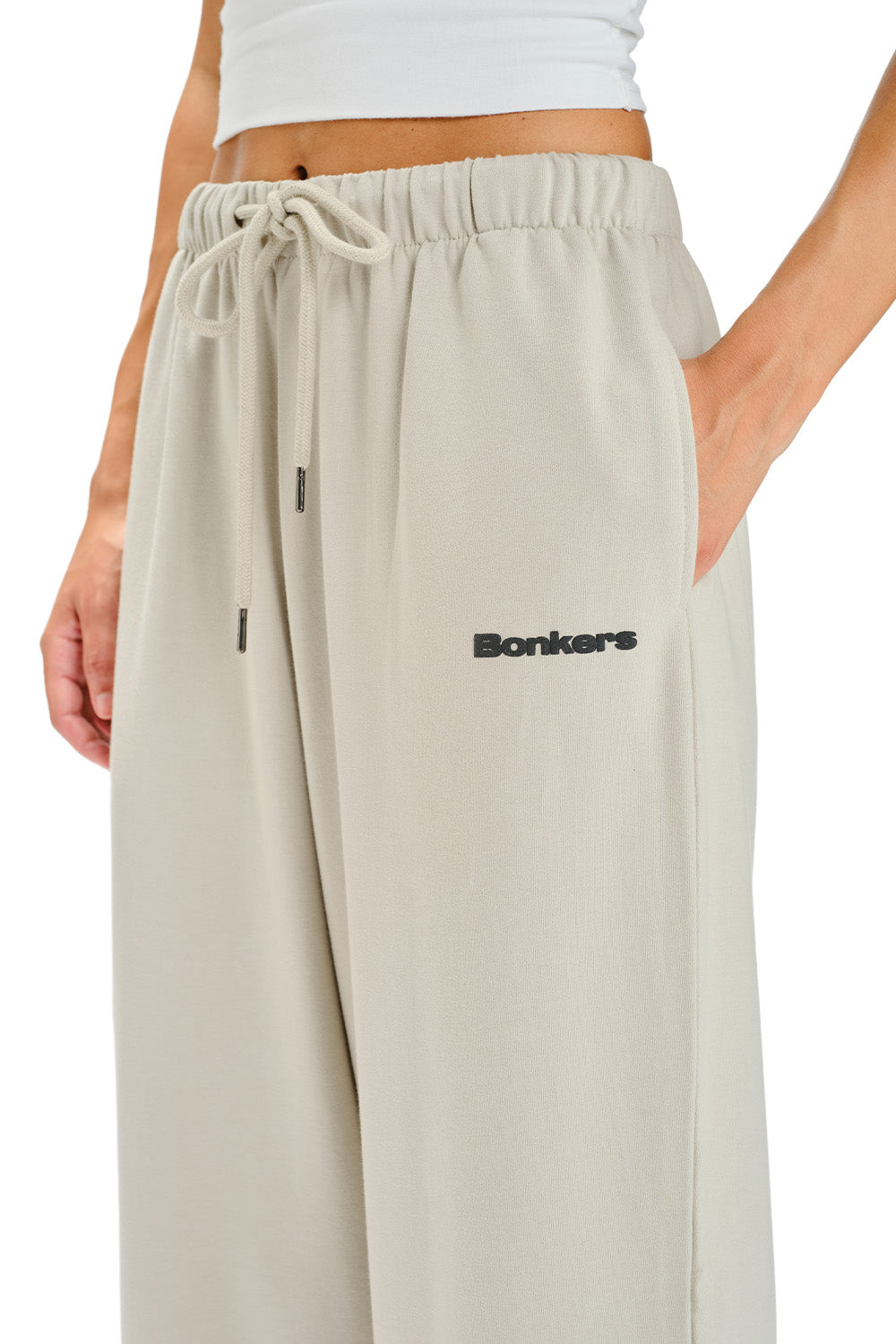 Muted White Loose Fit Joggers