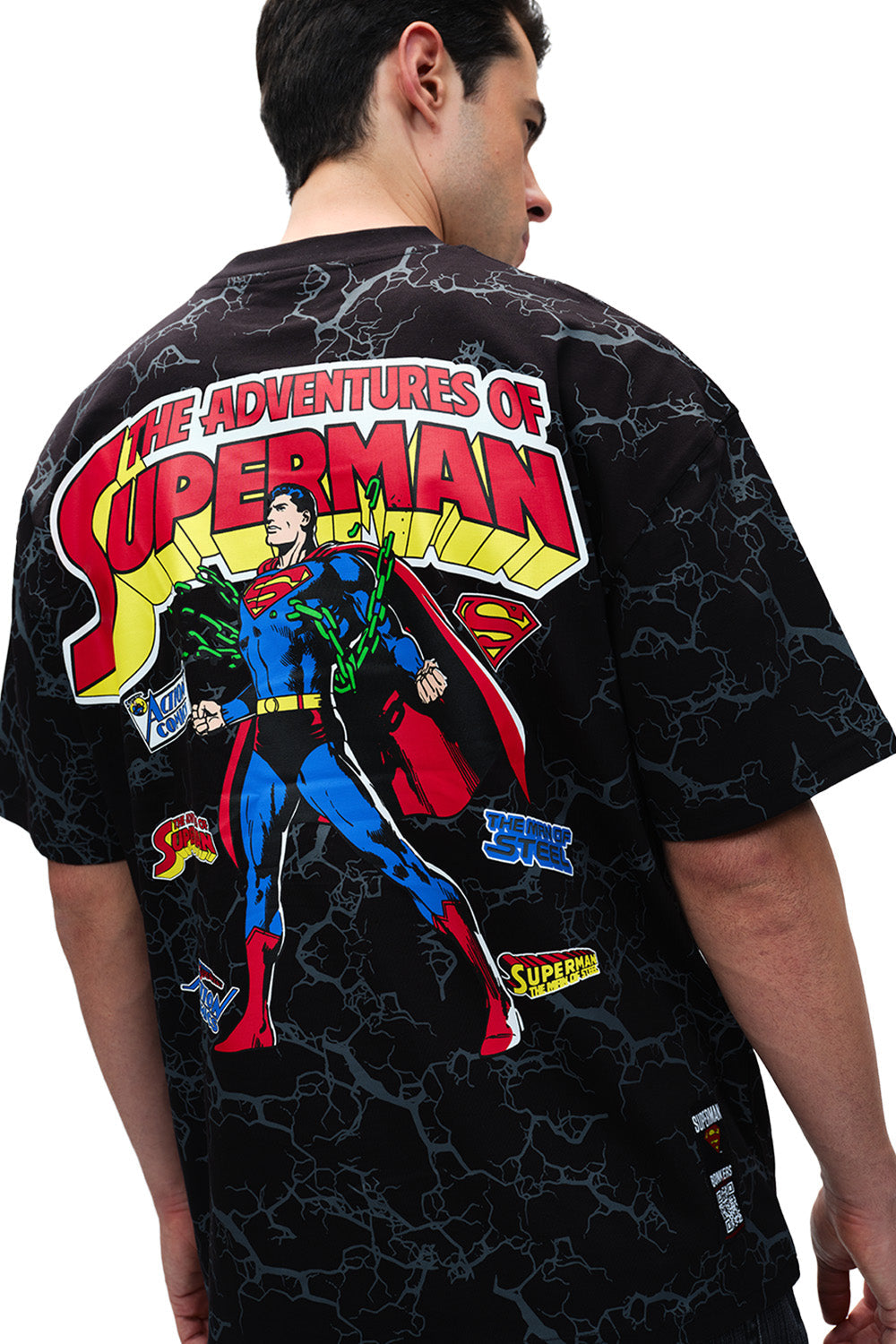 Action Out Of Comics Black Oversized T-shirt