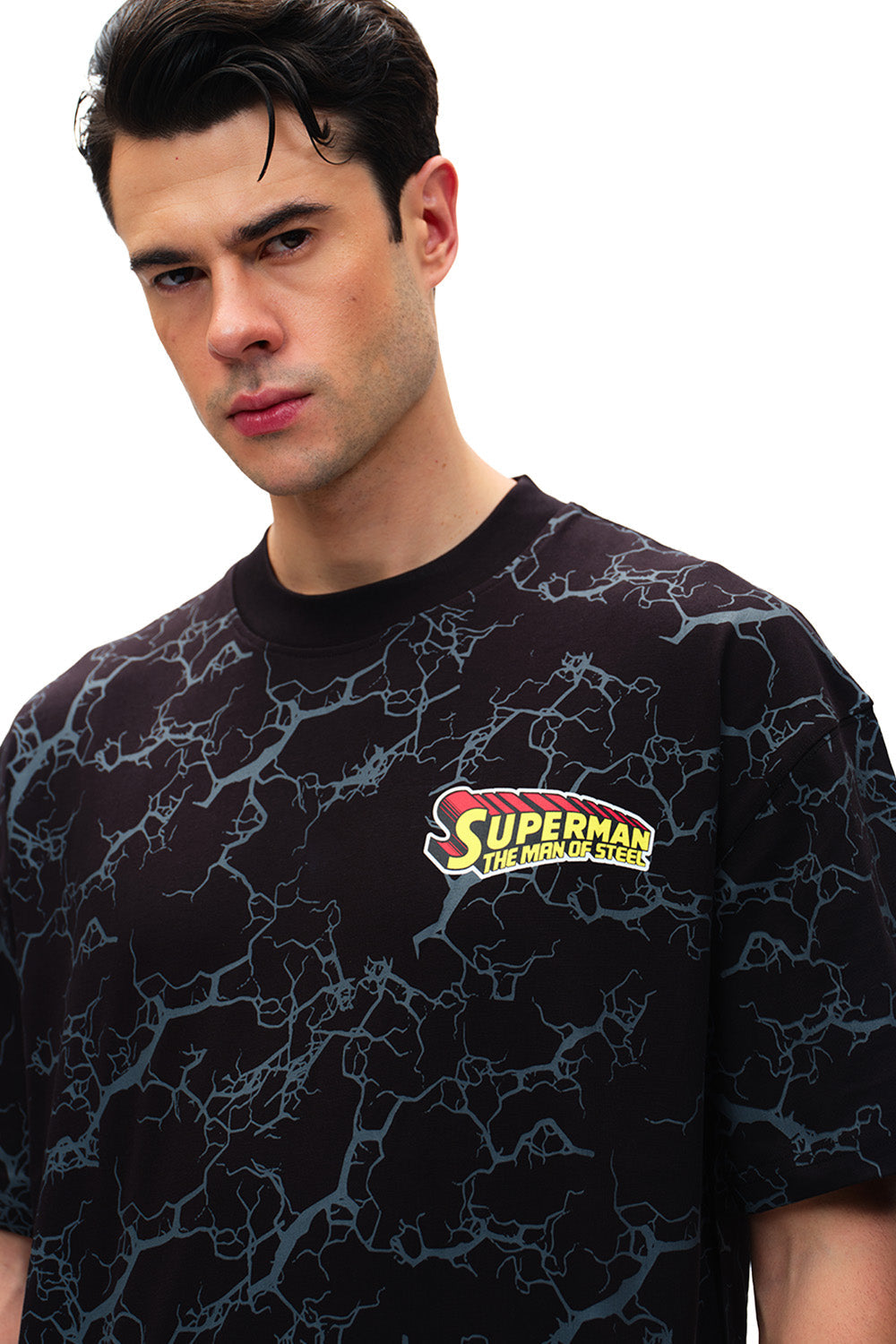Action Out Of Comics Black Oversized T-shirt