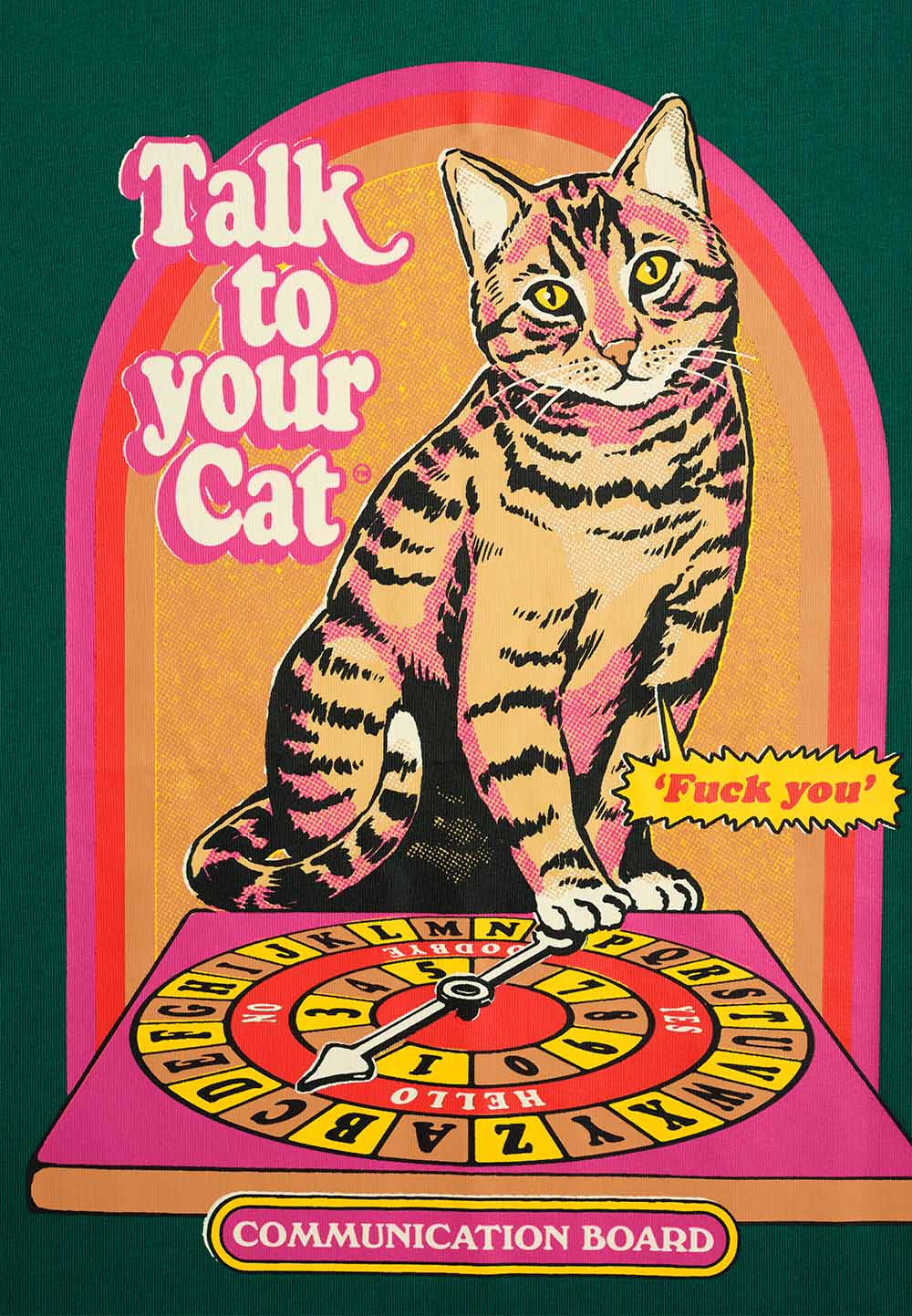 Talk To Your Cat Green Oversized T-Shirt