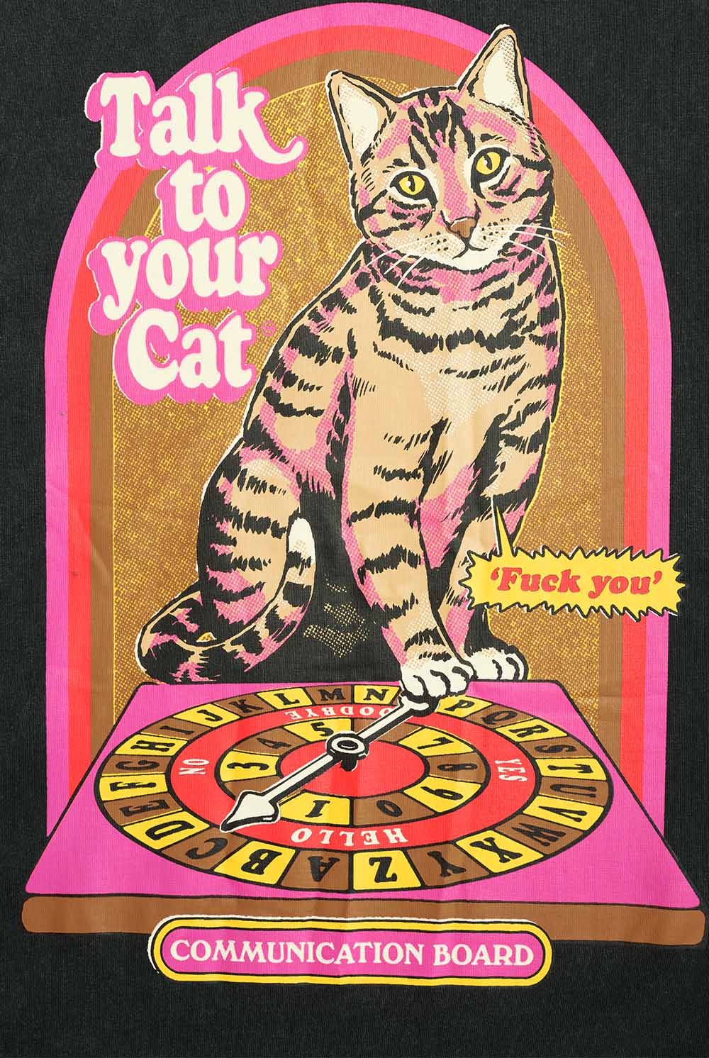 Talk To Your Cat Faded Black Oversized T-Shirt