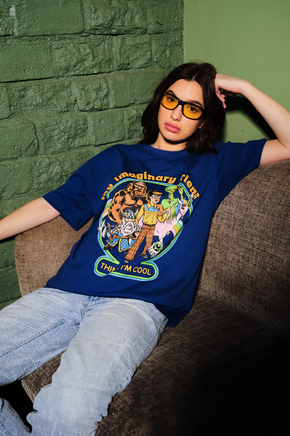 Imaginary Friends Blue Oversized T-Shirt