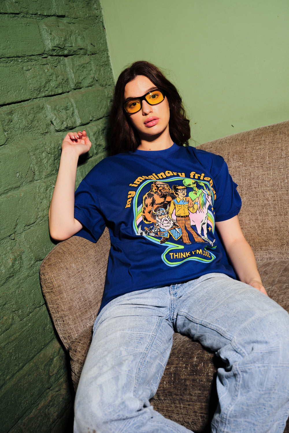 Imaginary Friends Blue Oversized T-Shirt