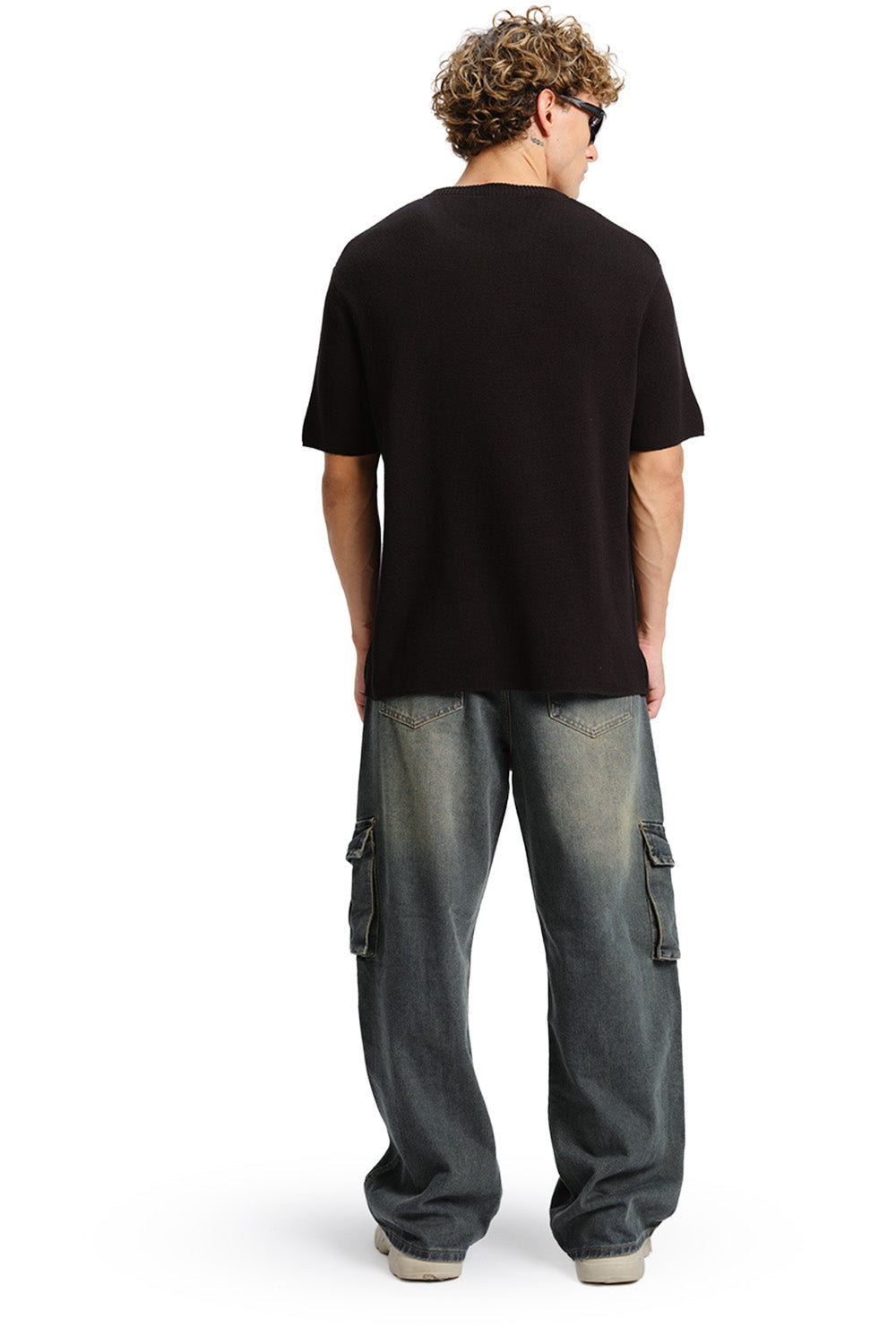 Black Relaxed Fit Knit T-shirt