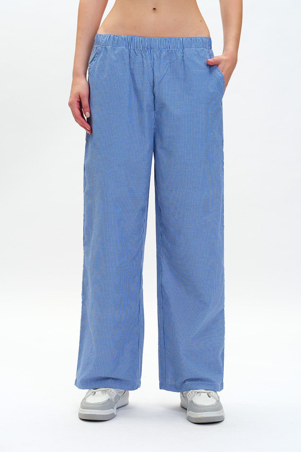 Blue Small Checkered Pants