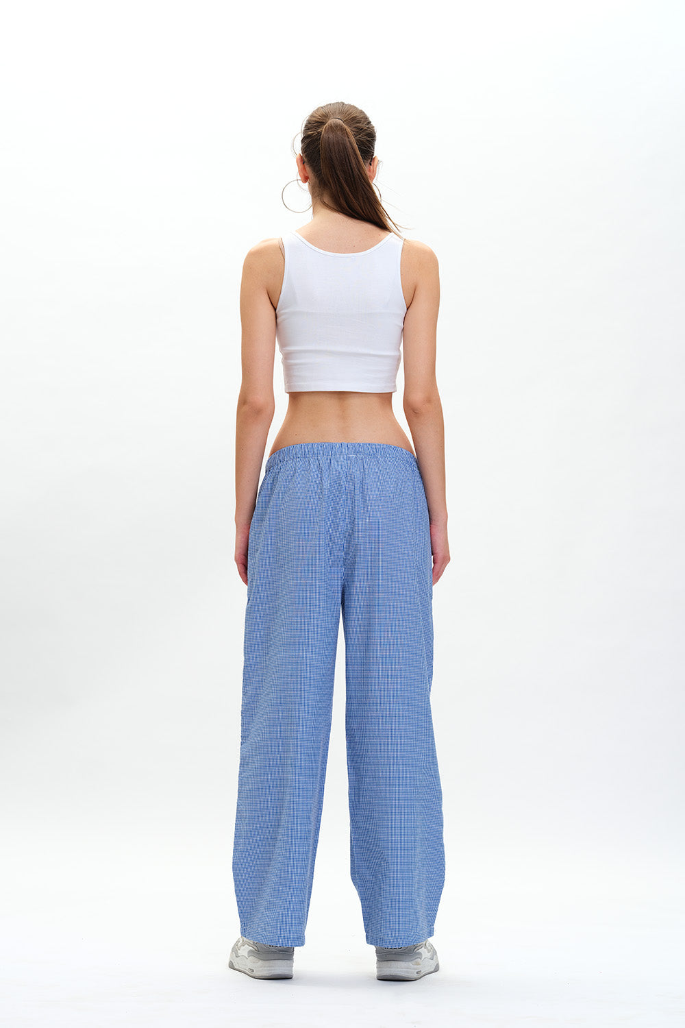 Blue Small Checkered Pants