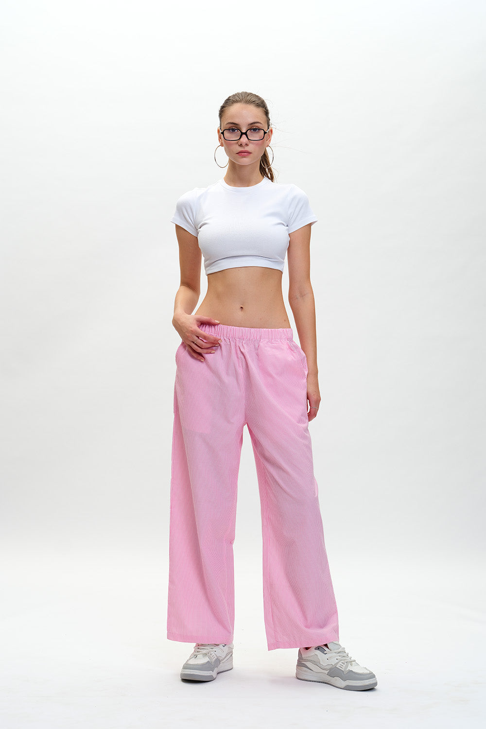 Pink High-Rise Pants