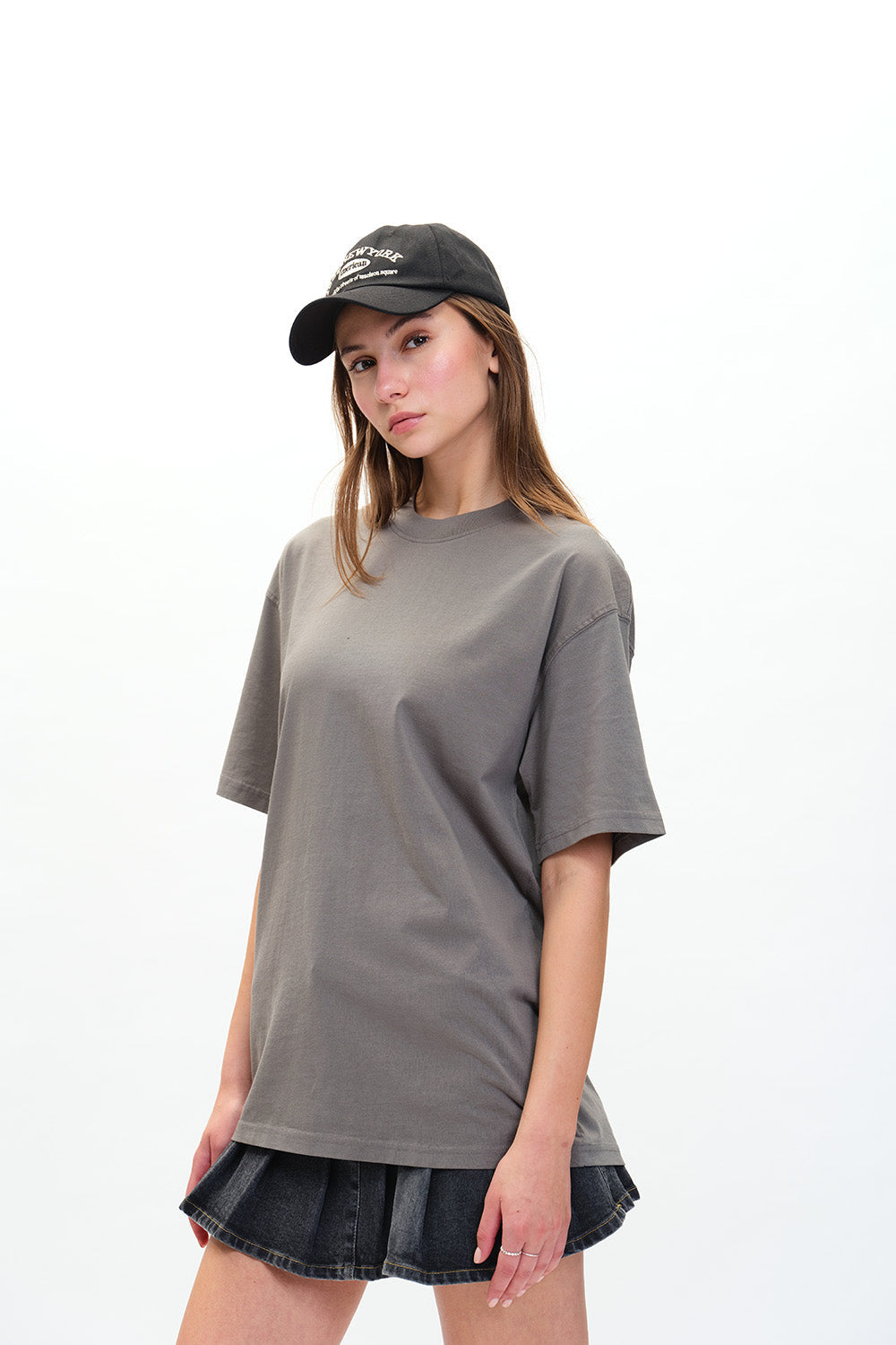 Solid Grey Soft Jersey Oversized T-shirt