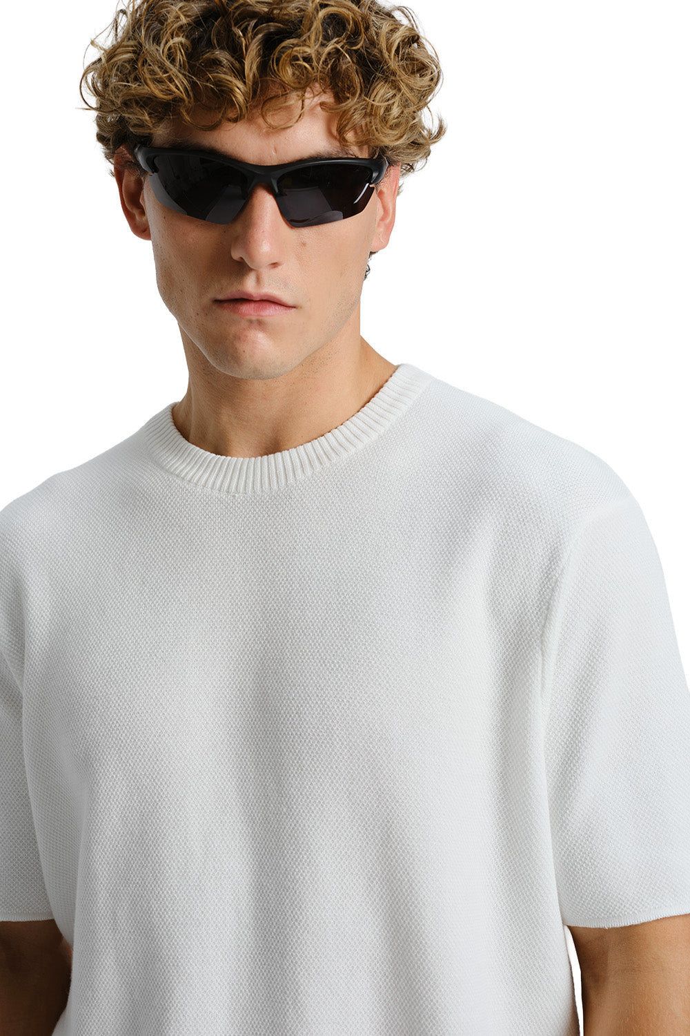 White Relaxed Fit Knit T-shirt