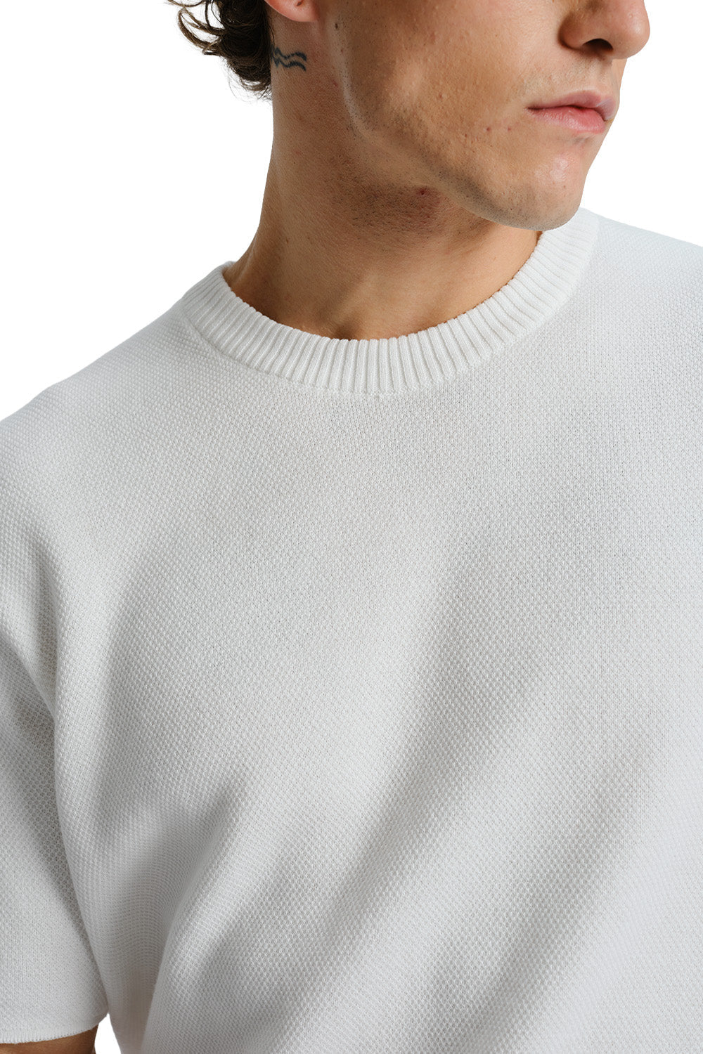 White Relaxed Fit Knit T-shirt