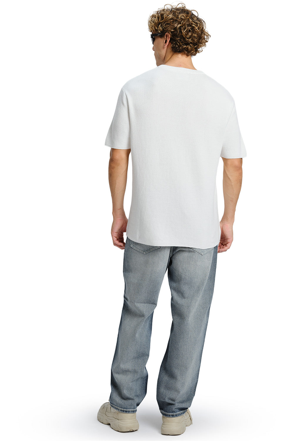 White Relaxed Fit Knit T-shirt