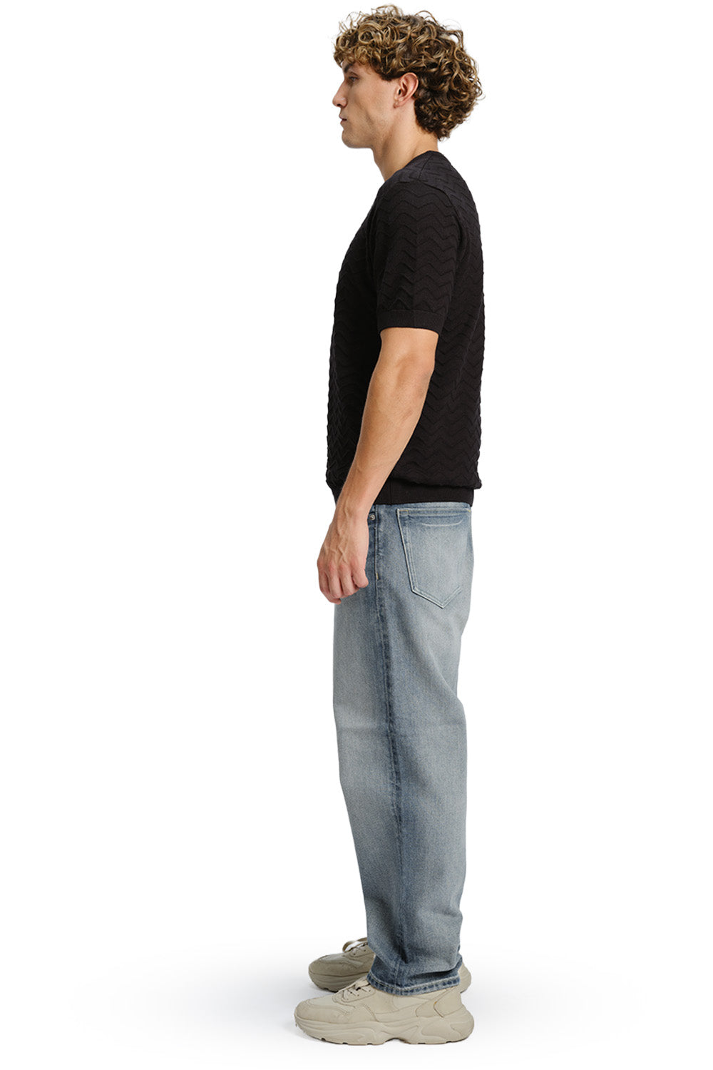 Zigzag Black Knit T-shirt