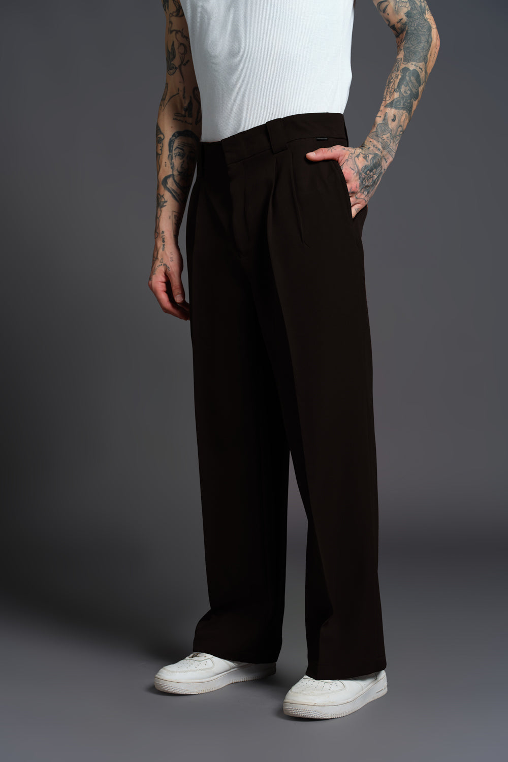 Black Loose Fit Tailored Trouser