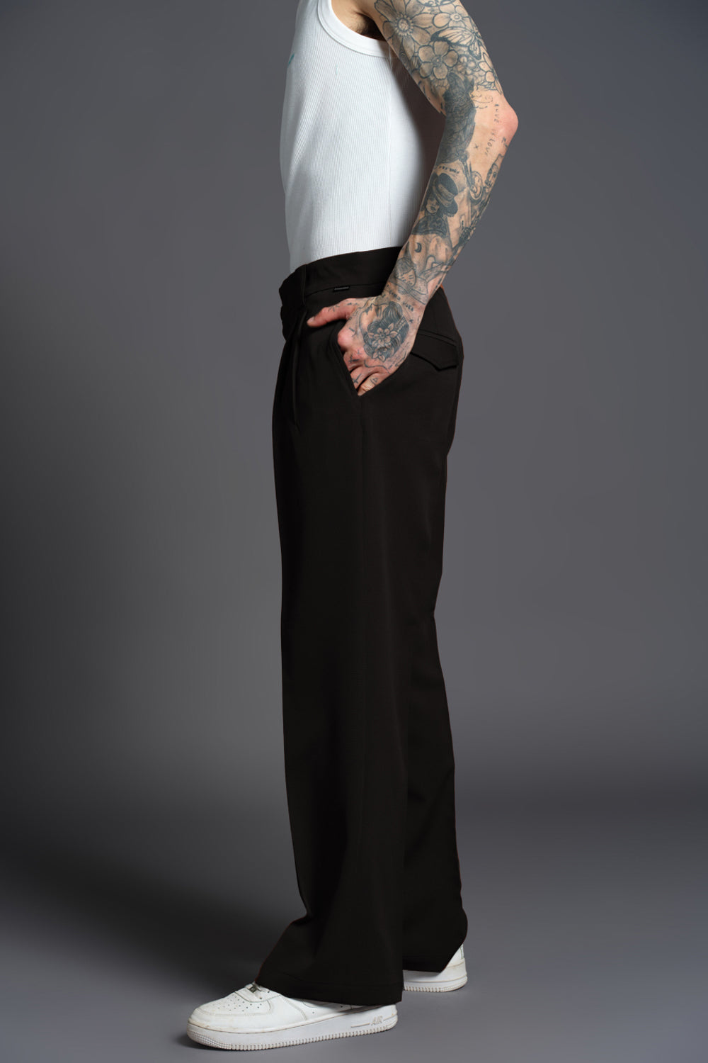 Black Loose Fit Tailored Trouser