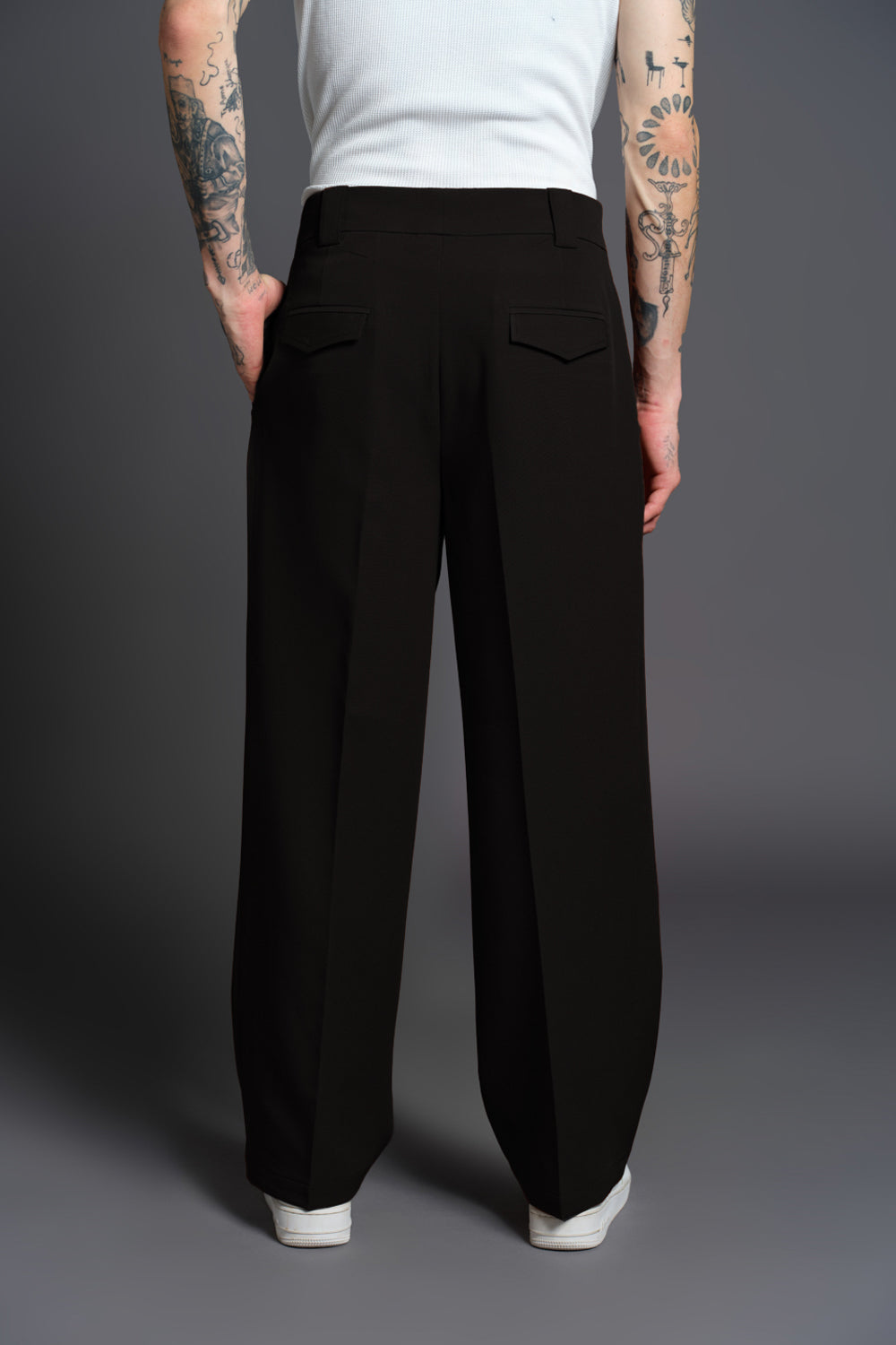 Black Loose Fit Tailored Trouser